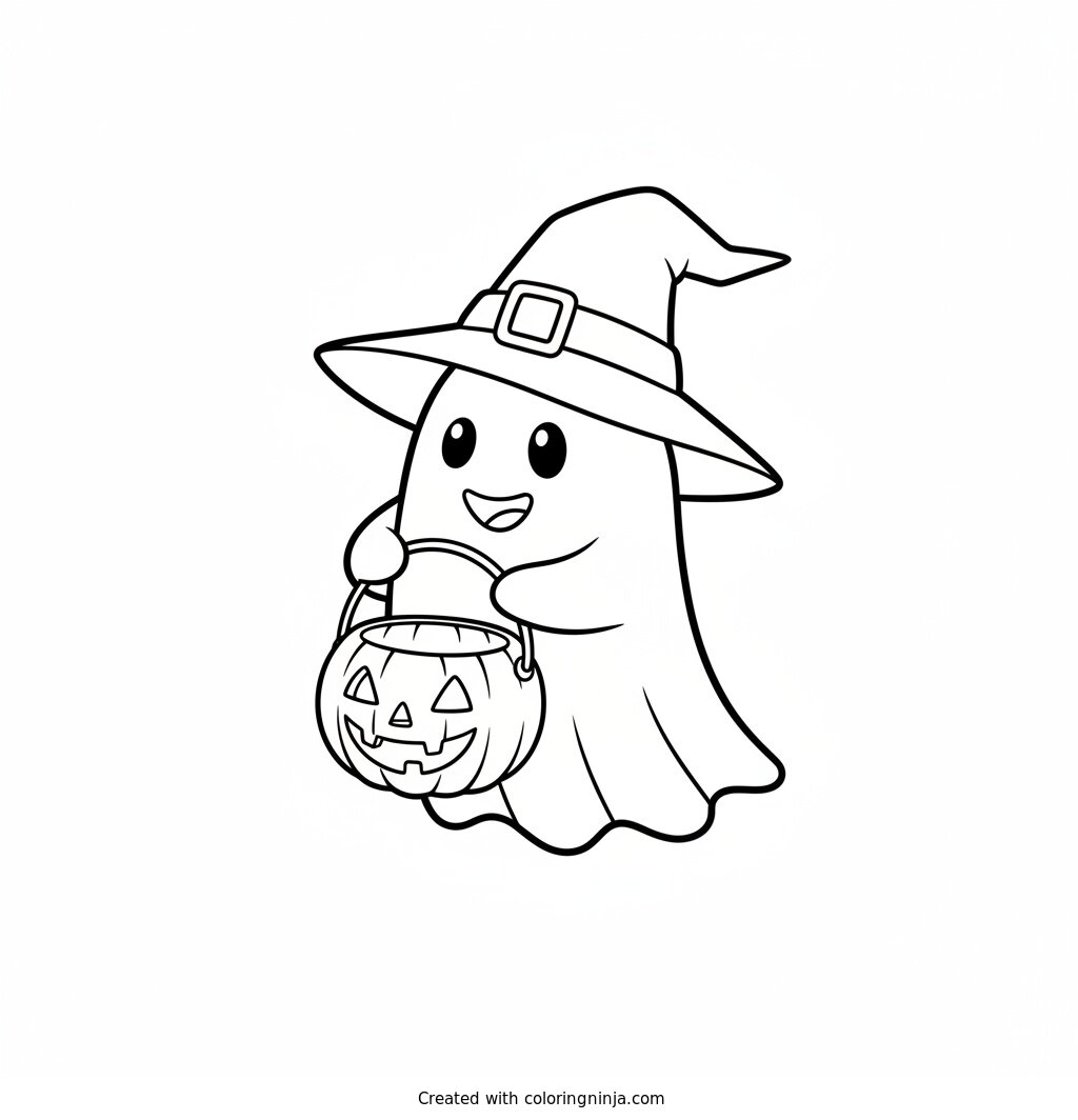 The Friendly Little Ghost Coloring Page