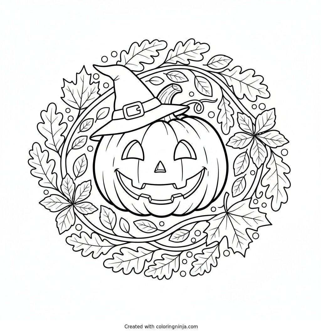 The Happy Jack O Lantern Coloring Page