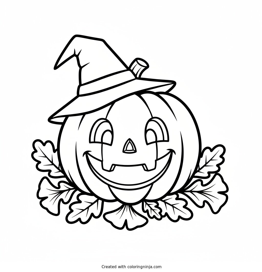 The Happy Jack O Lantern Coloring Page