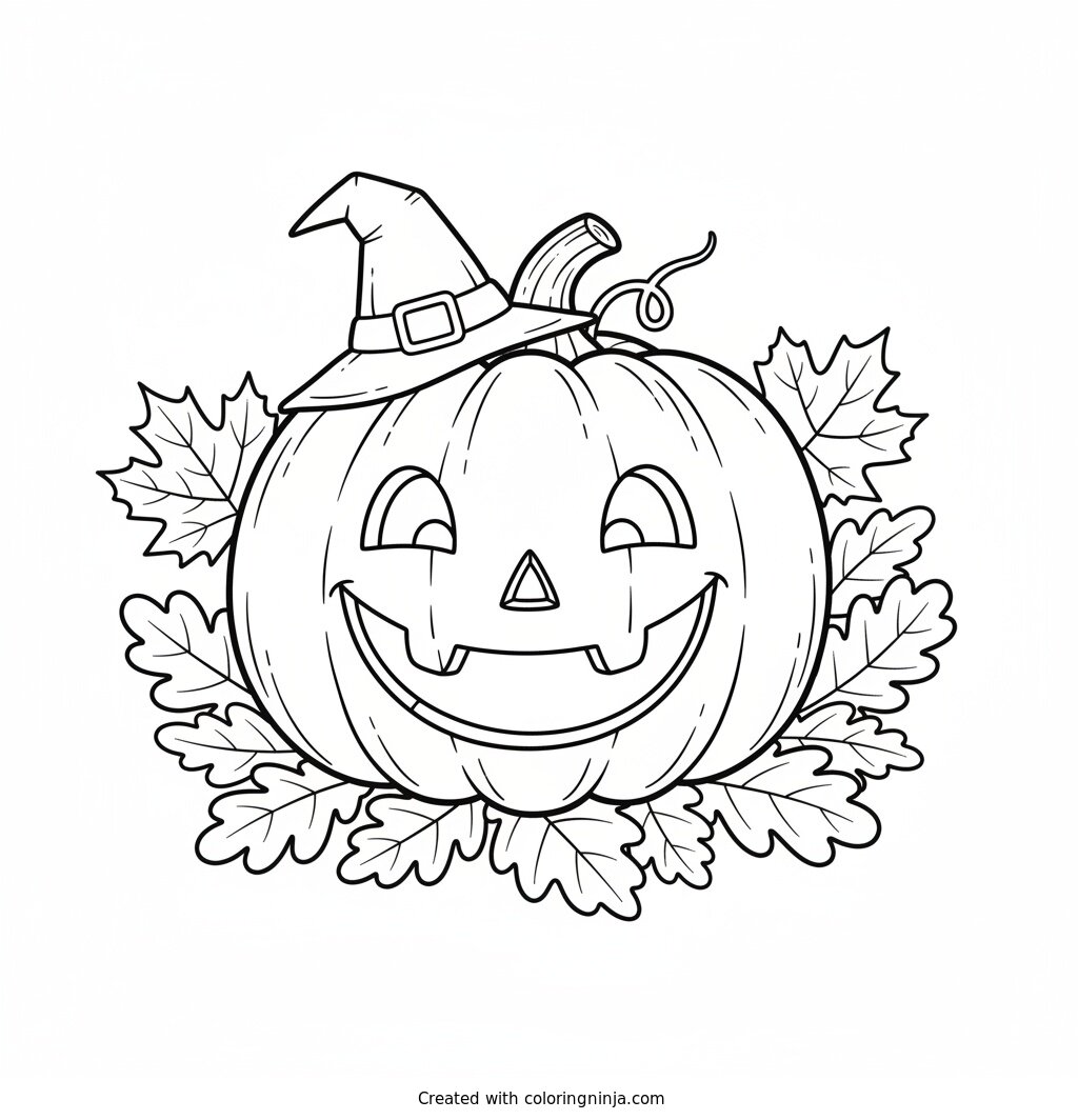 The Happy Jack-O-Lantern Coloring Page