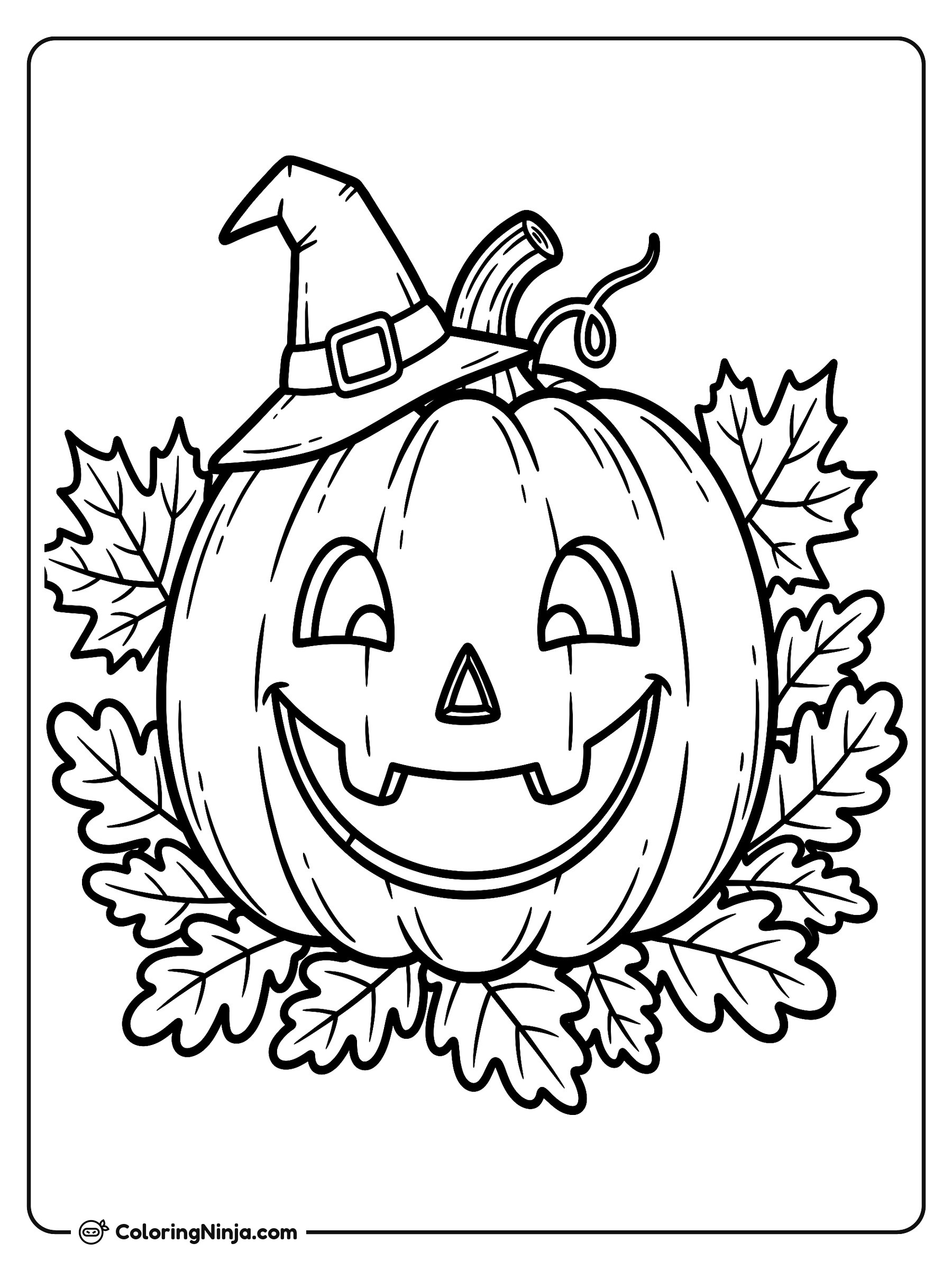 La calabaza feliz de Halloween: dibujo para colorear