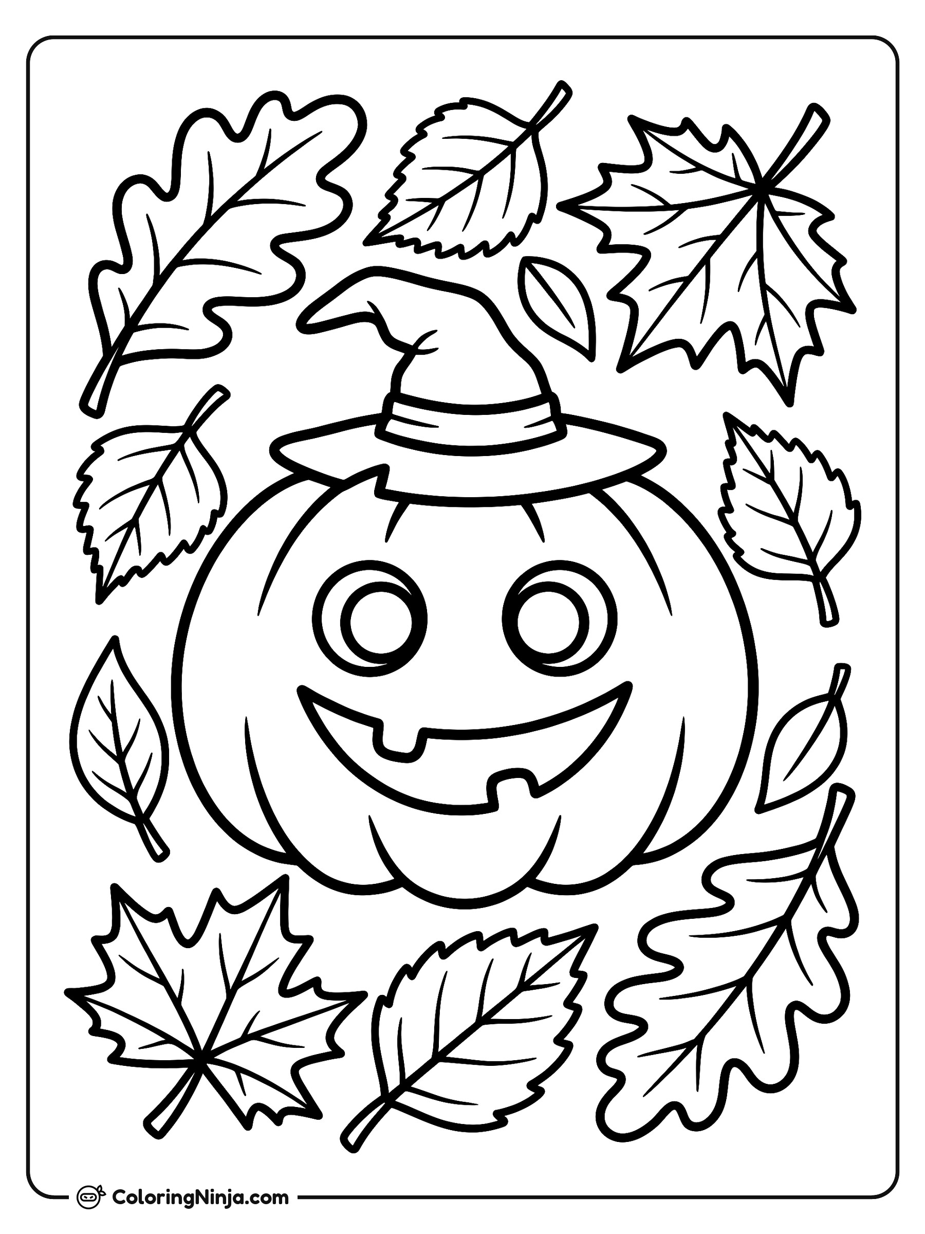 The Happy Jack O Lantern Coloring Page