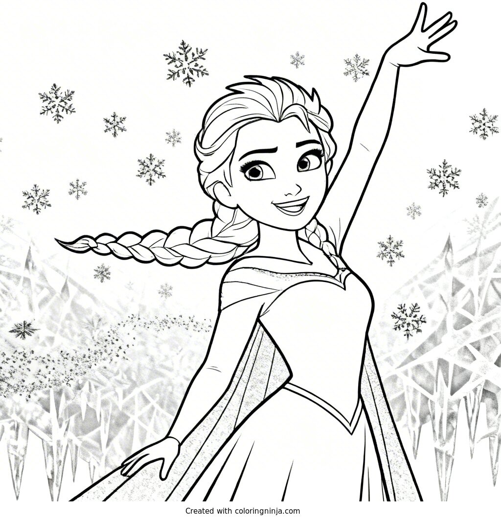 Coloring page of frozen