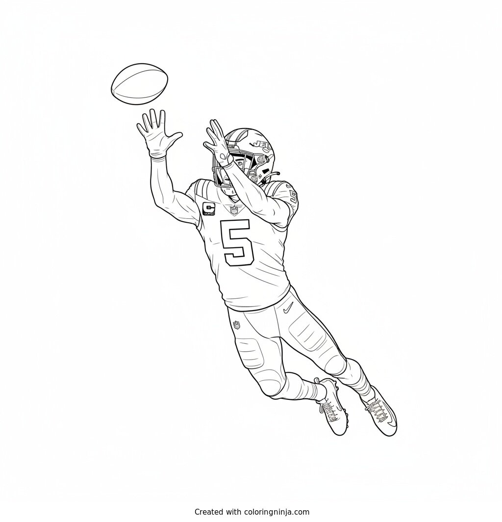 Garrett Wilson Making A High Catch Coloring Page