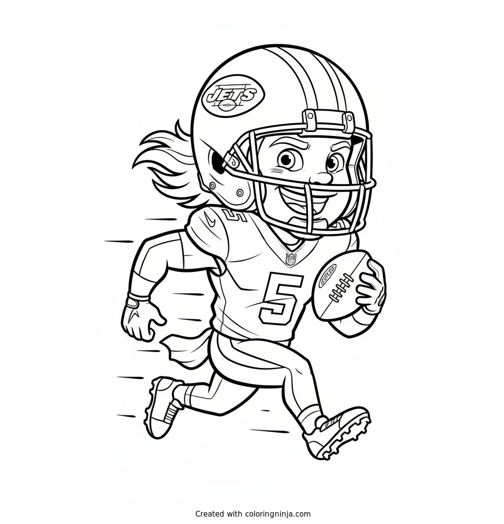 Garrett Wilson Cartoon Receiver Coloring Page