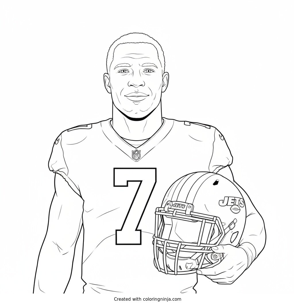 Geno Smith Helmet Portrait Coloring Page