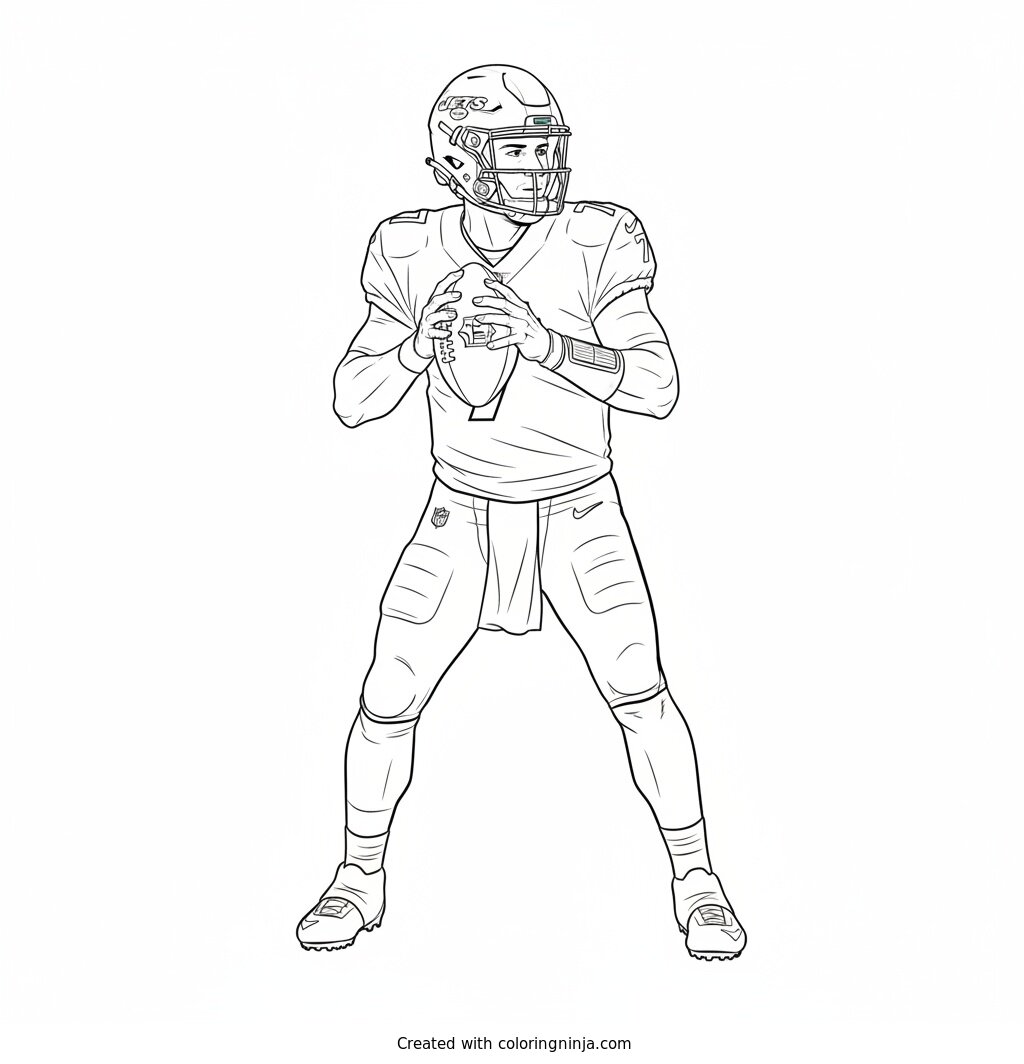 Geno Smith Set to Pass Coloring Page