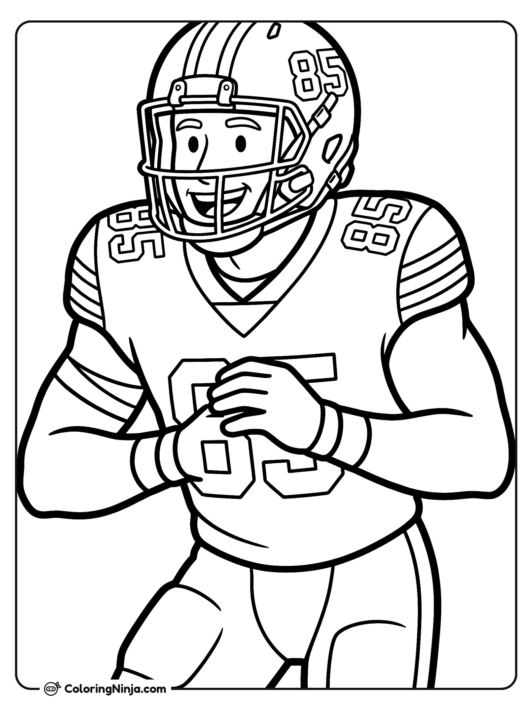 George Kittle Game Day Smile Coloring Page