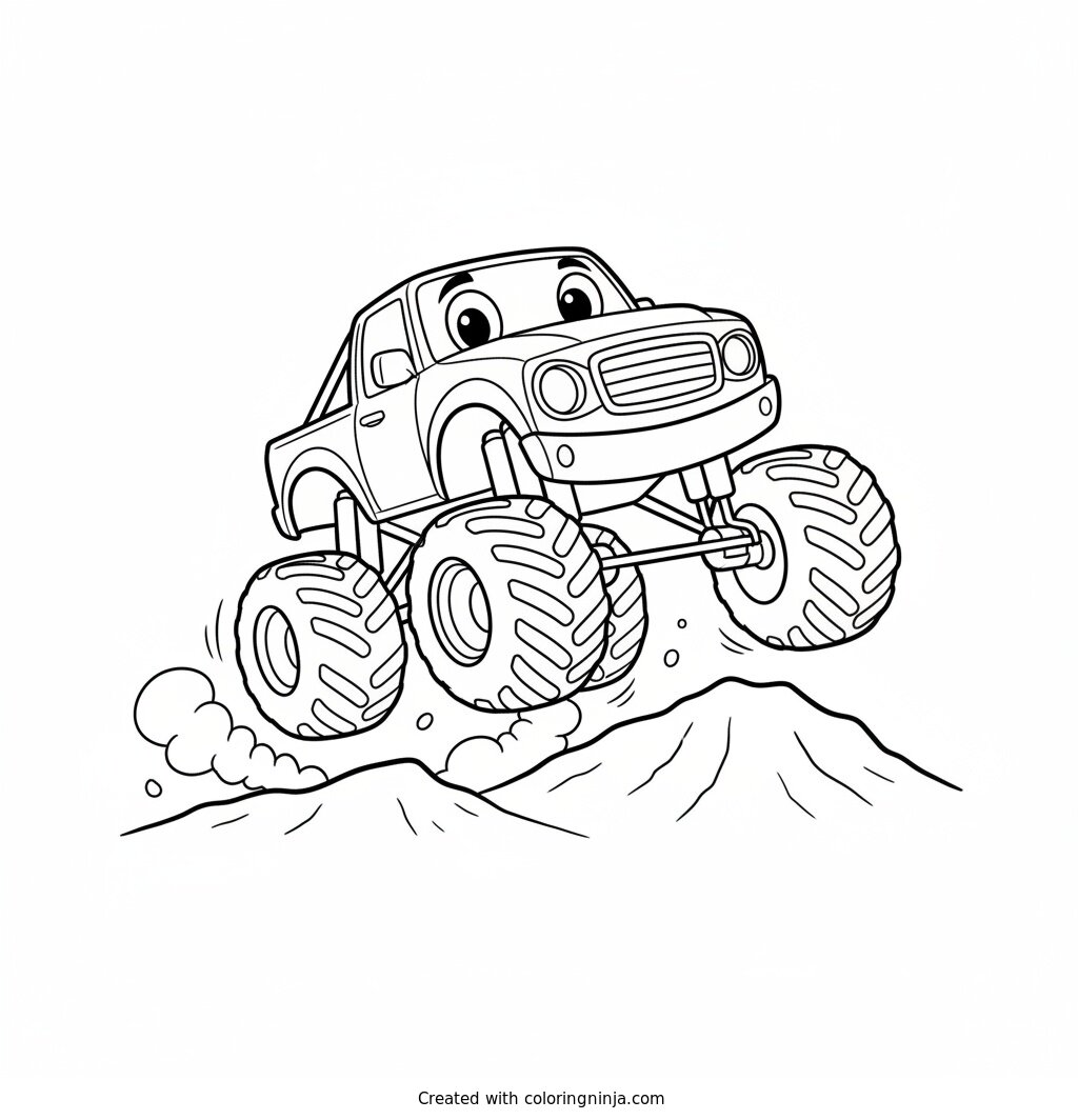 Big Tires Monster Truck Rally Coloring Page