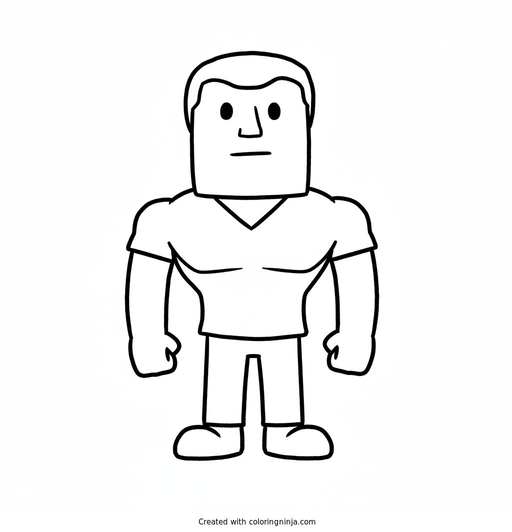 A coloring page of giga chad