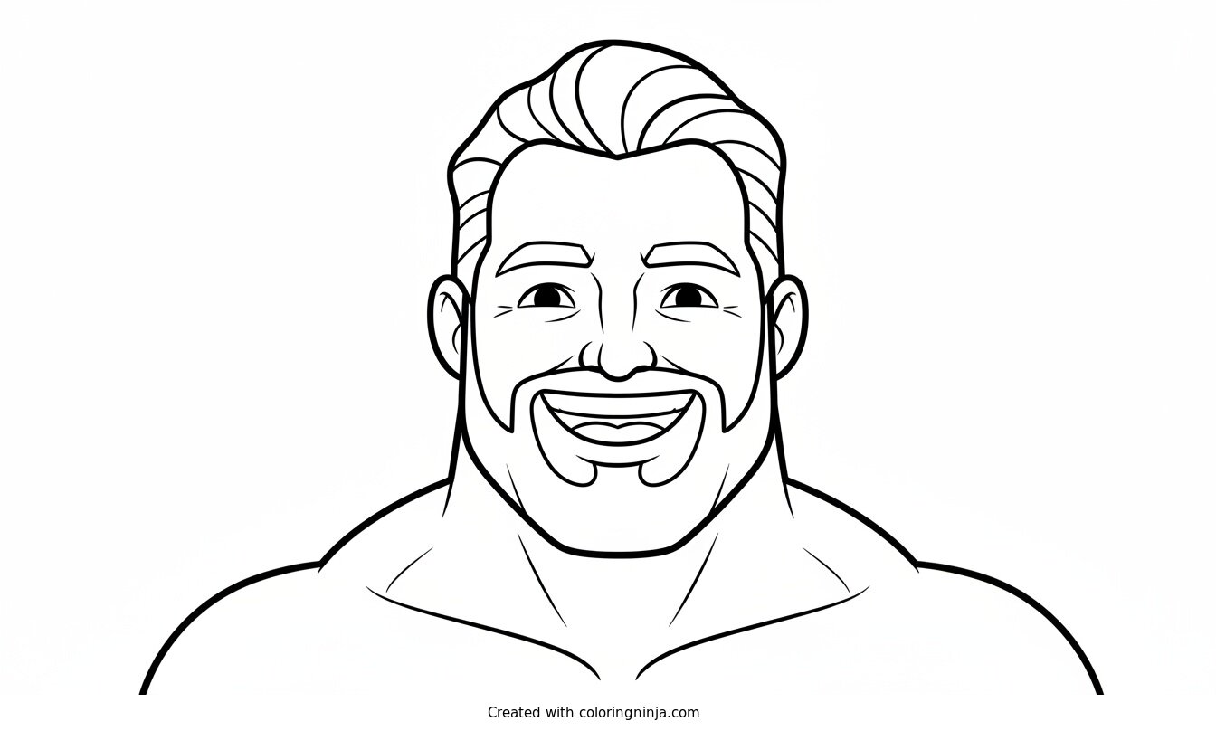 Coloring page of giga chad