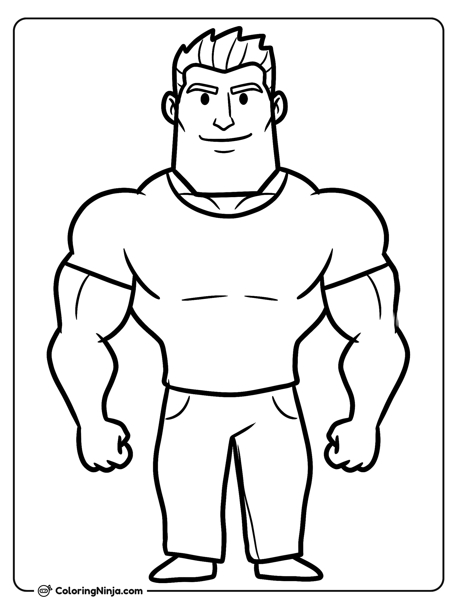 Giga Chad de pie: dibujo para colorear