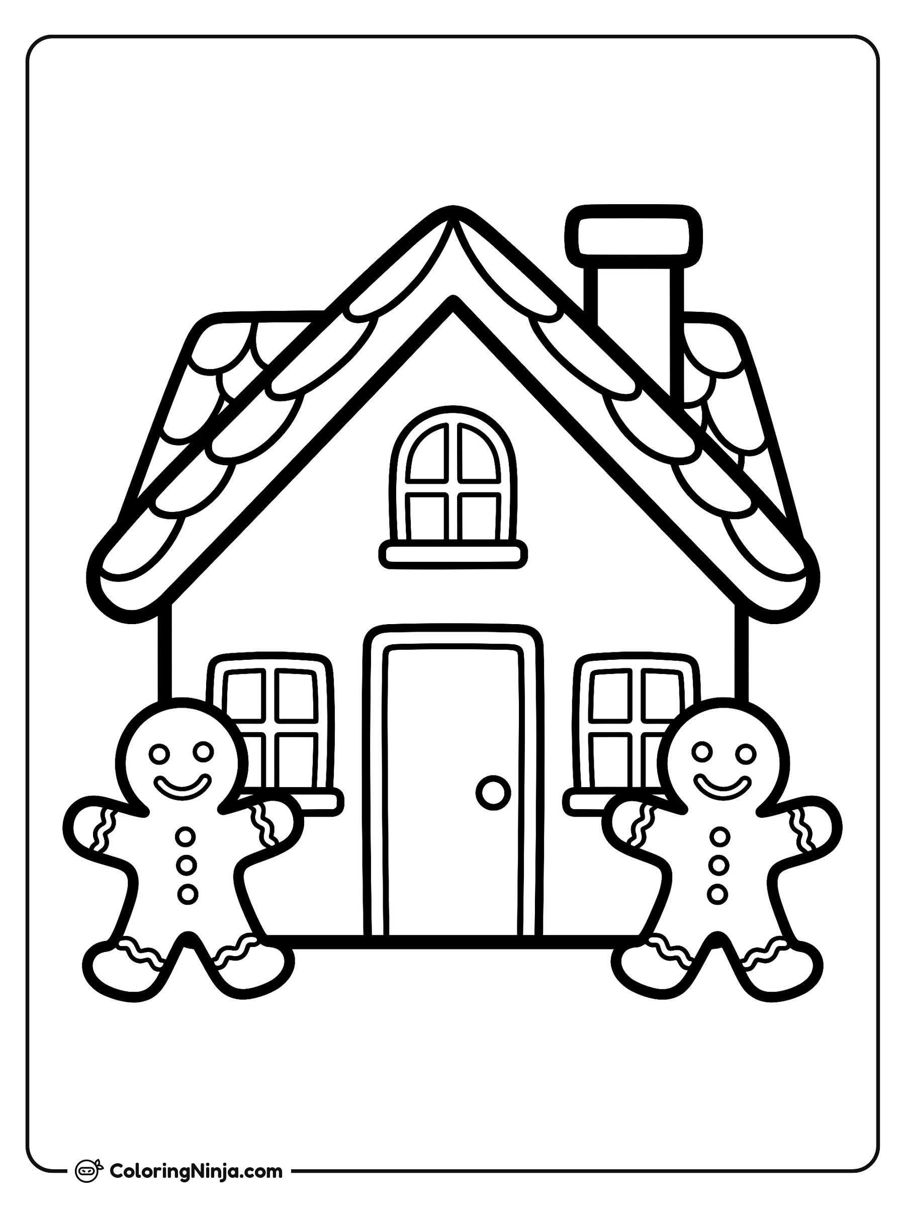 Gingerbread Family Welcome Coloring Page
