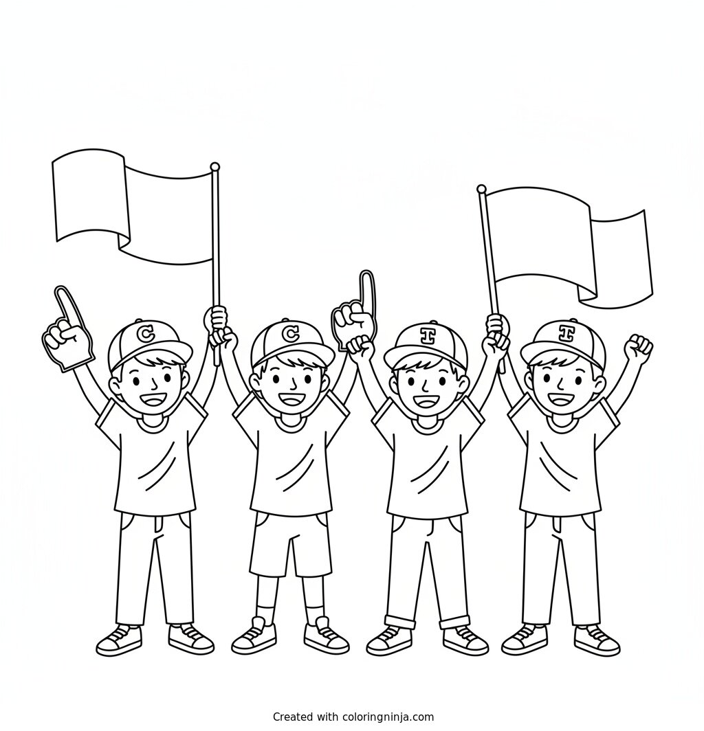 Enthusiastic Fans in the Stands Coloring Page