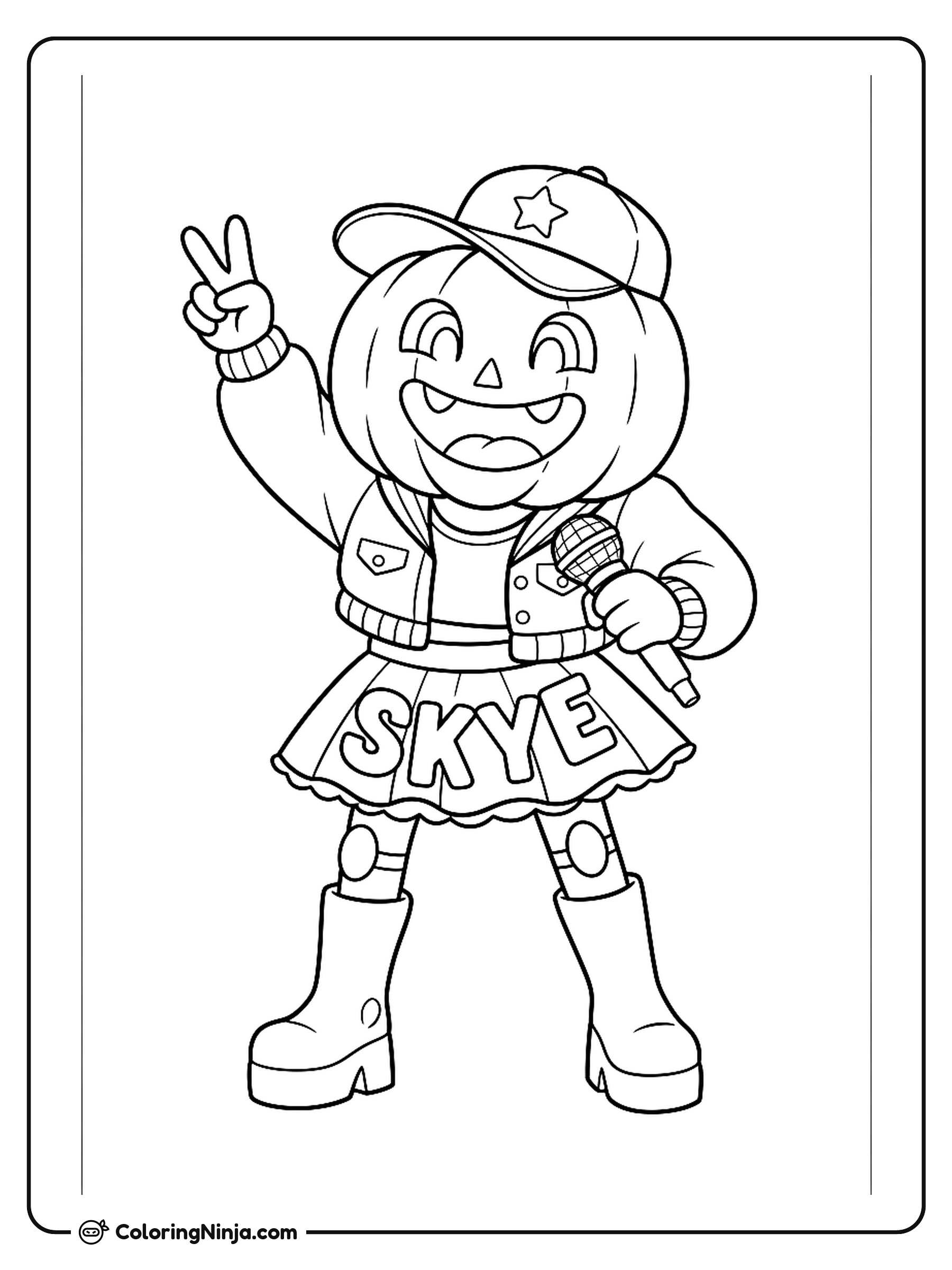 K-Pop Halloween Pumpkin Skye Coloring Page