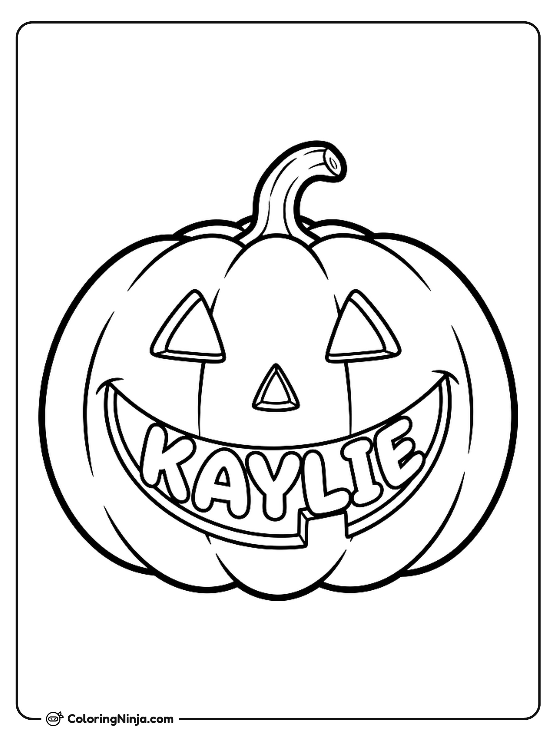 Halloween Pumpkin with Name Coloring Page