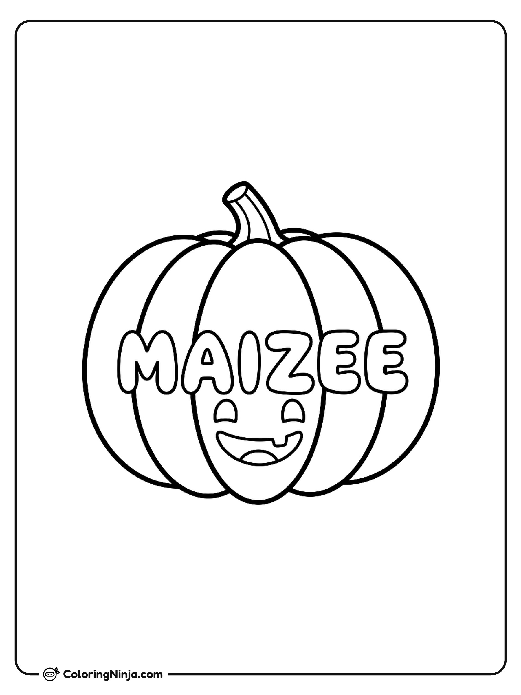 Halloween Pumpkin With Maizee Coloring Page