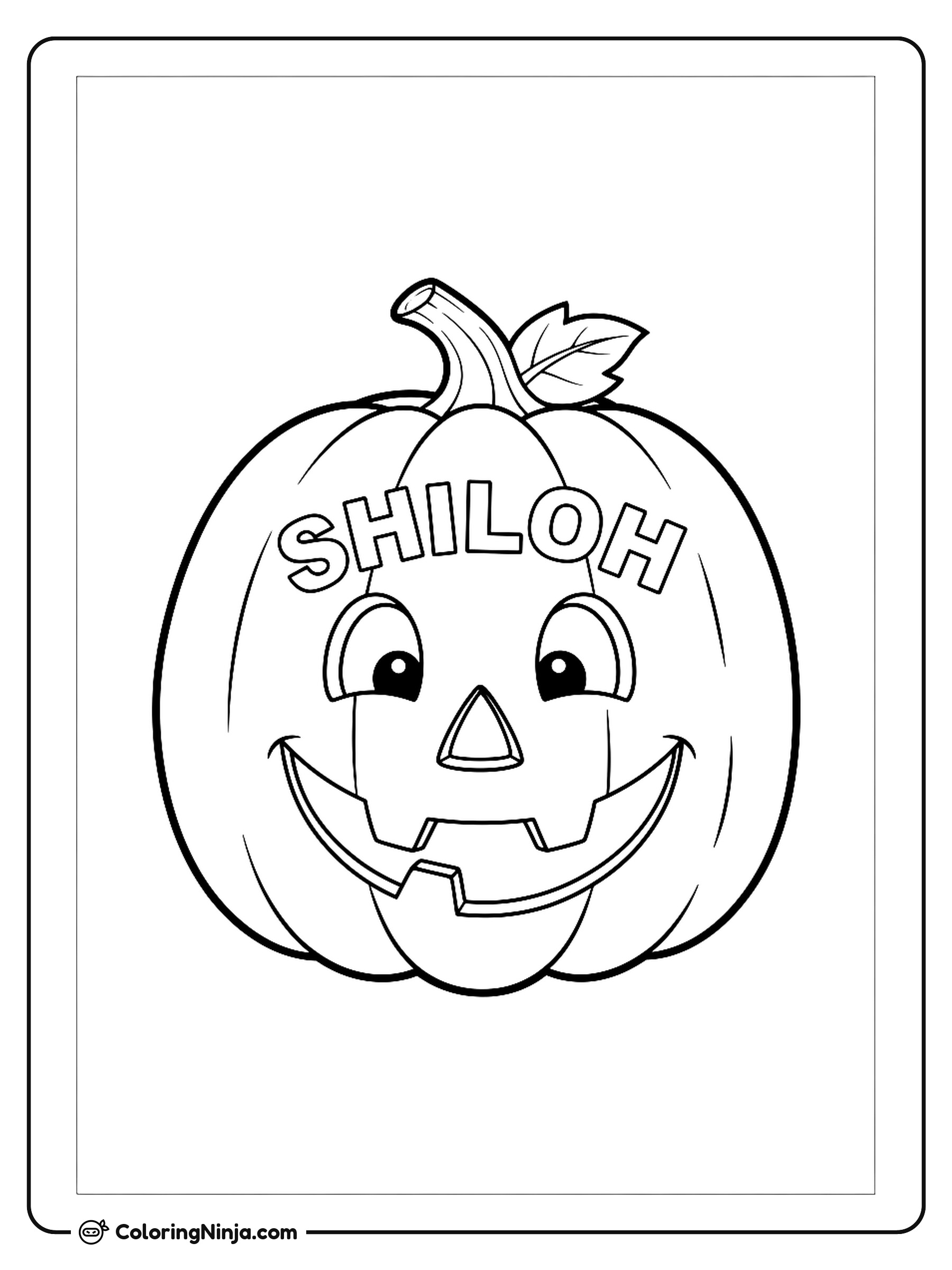 Halloween Pumpkin With Name Shiloh Coloring Page