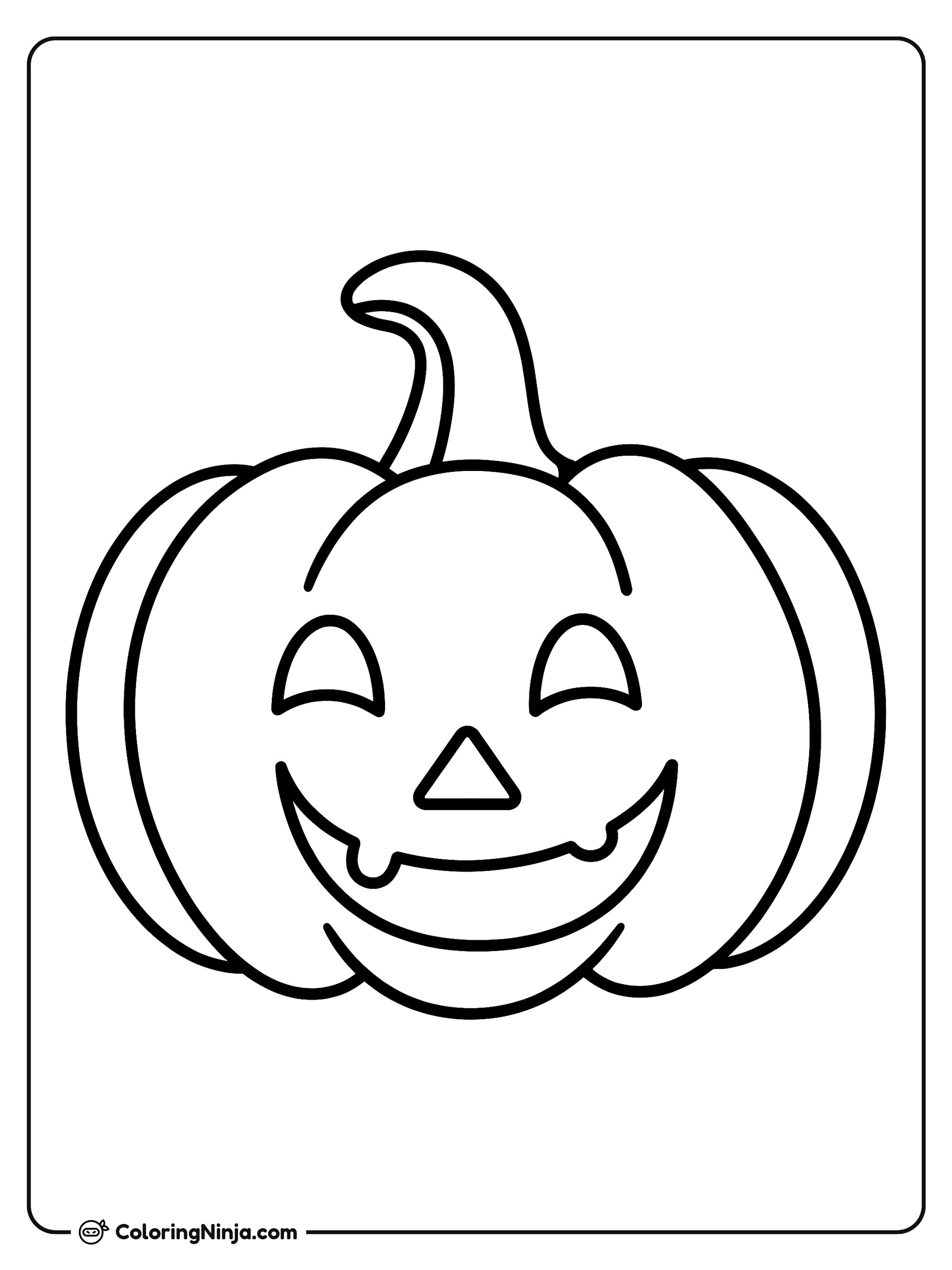 Calabaza de Halloween Sonriente: dibujo para colorear