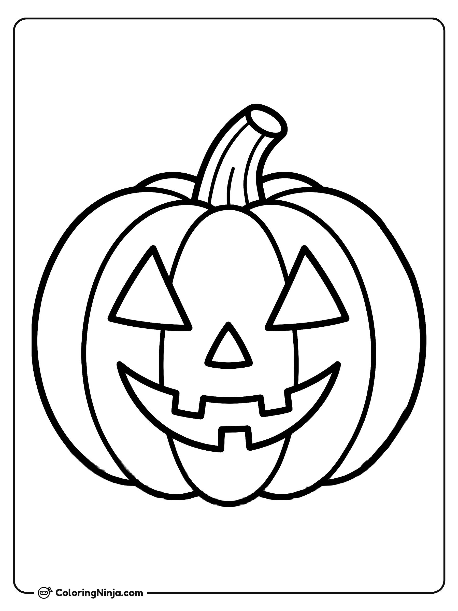 Calabaza de Halloween Sonriente: dibujo para colorear
