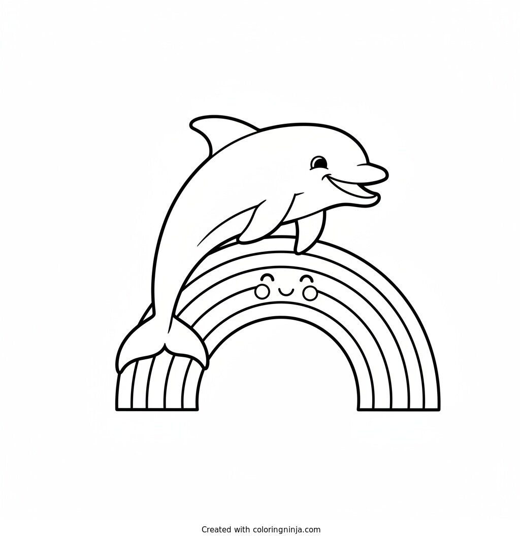 Leaping Over The Rainbow Coloring Page