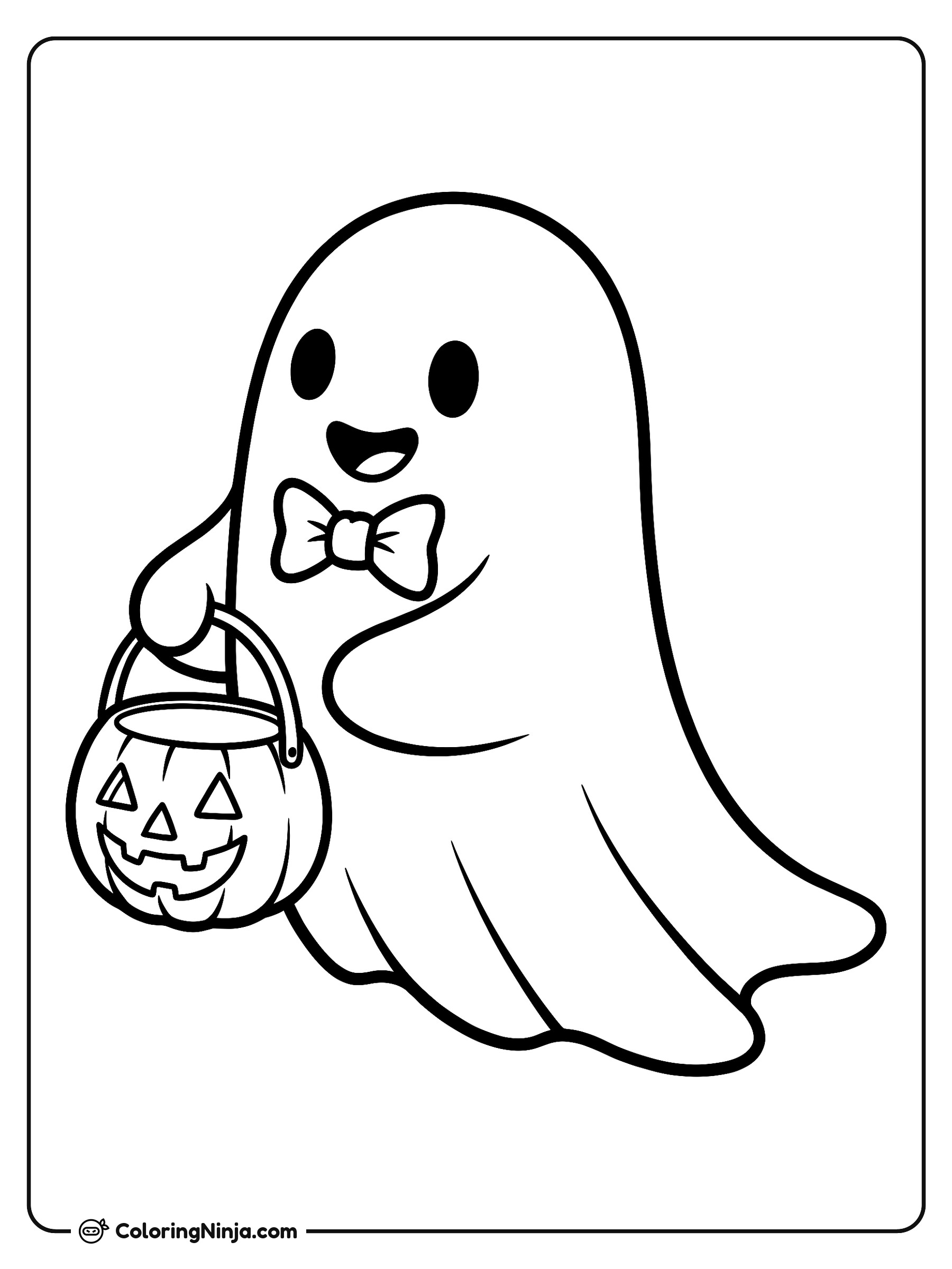 Un Fantasma Amigable de Noche: dibujo para colorear
