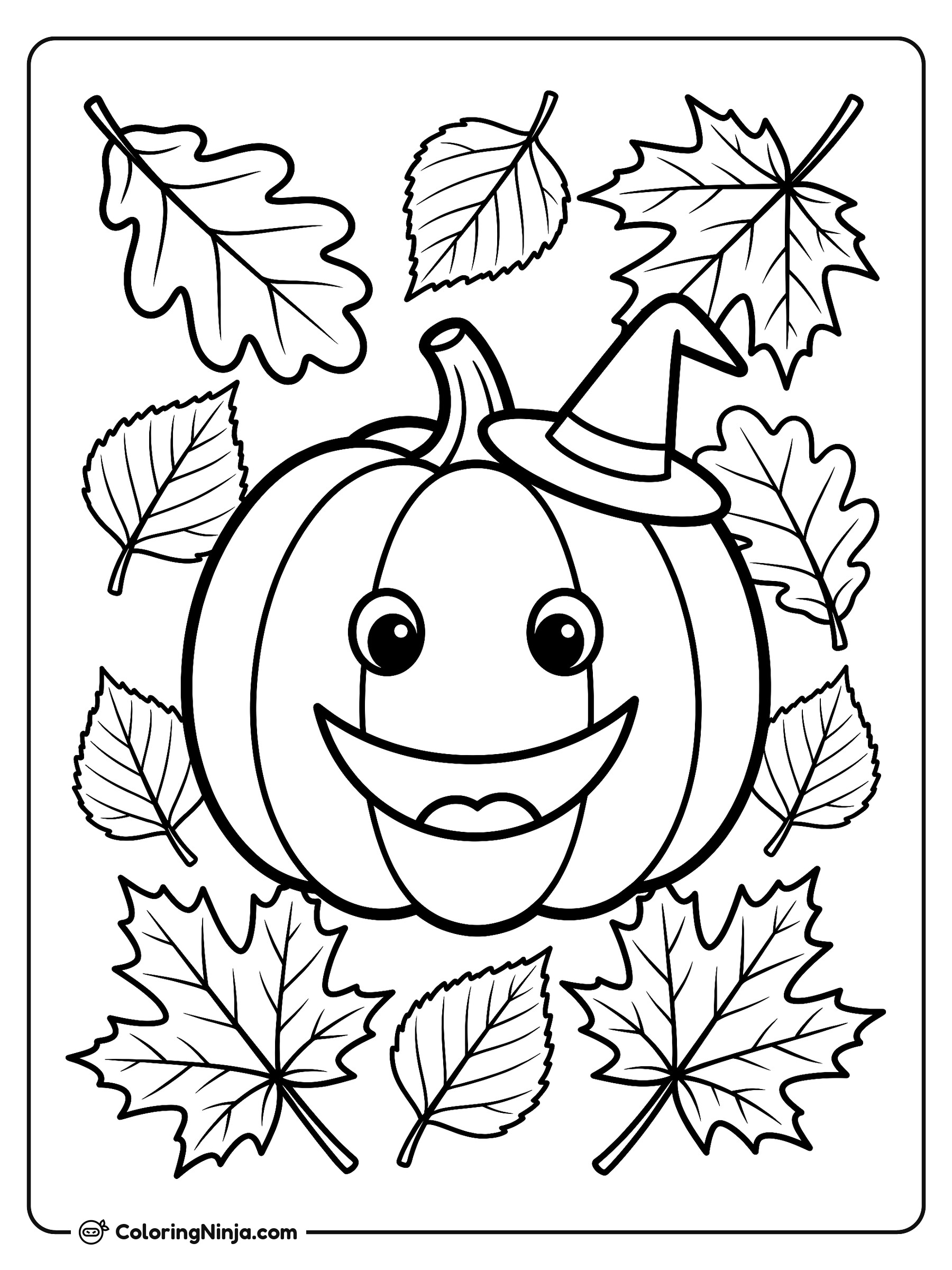 The Friendly Jack O Lantern Coloring Page