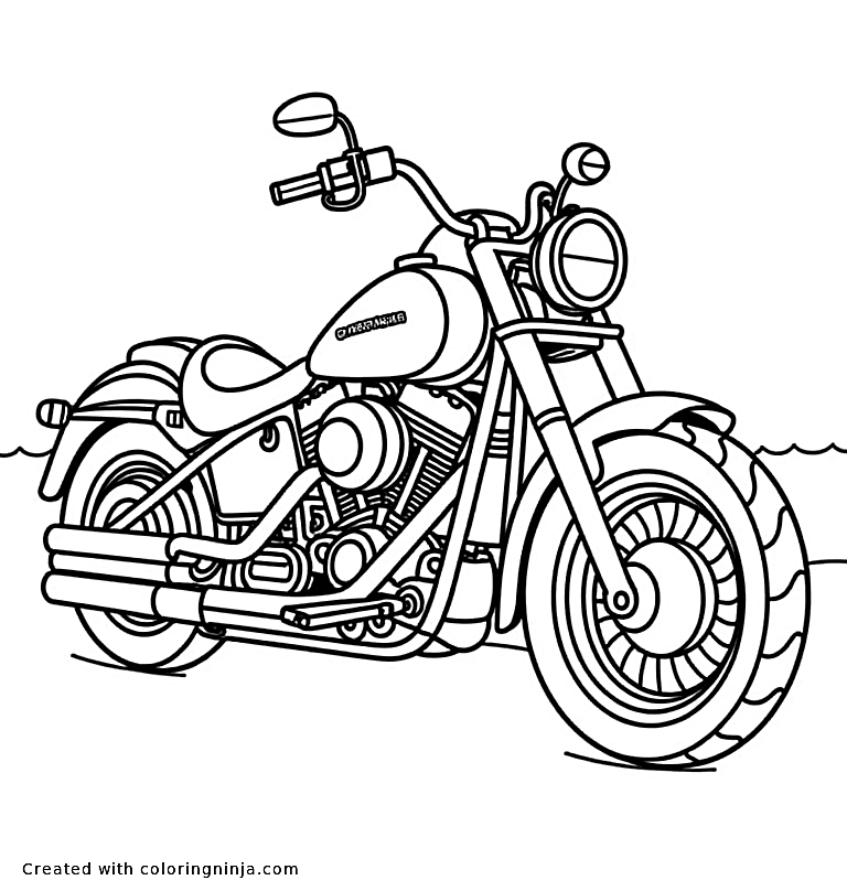 A coloring page of harley davidson