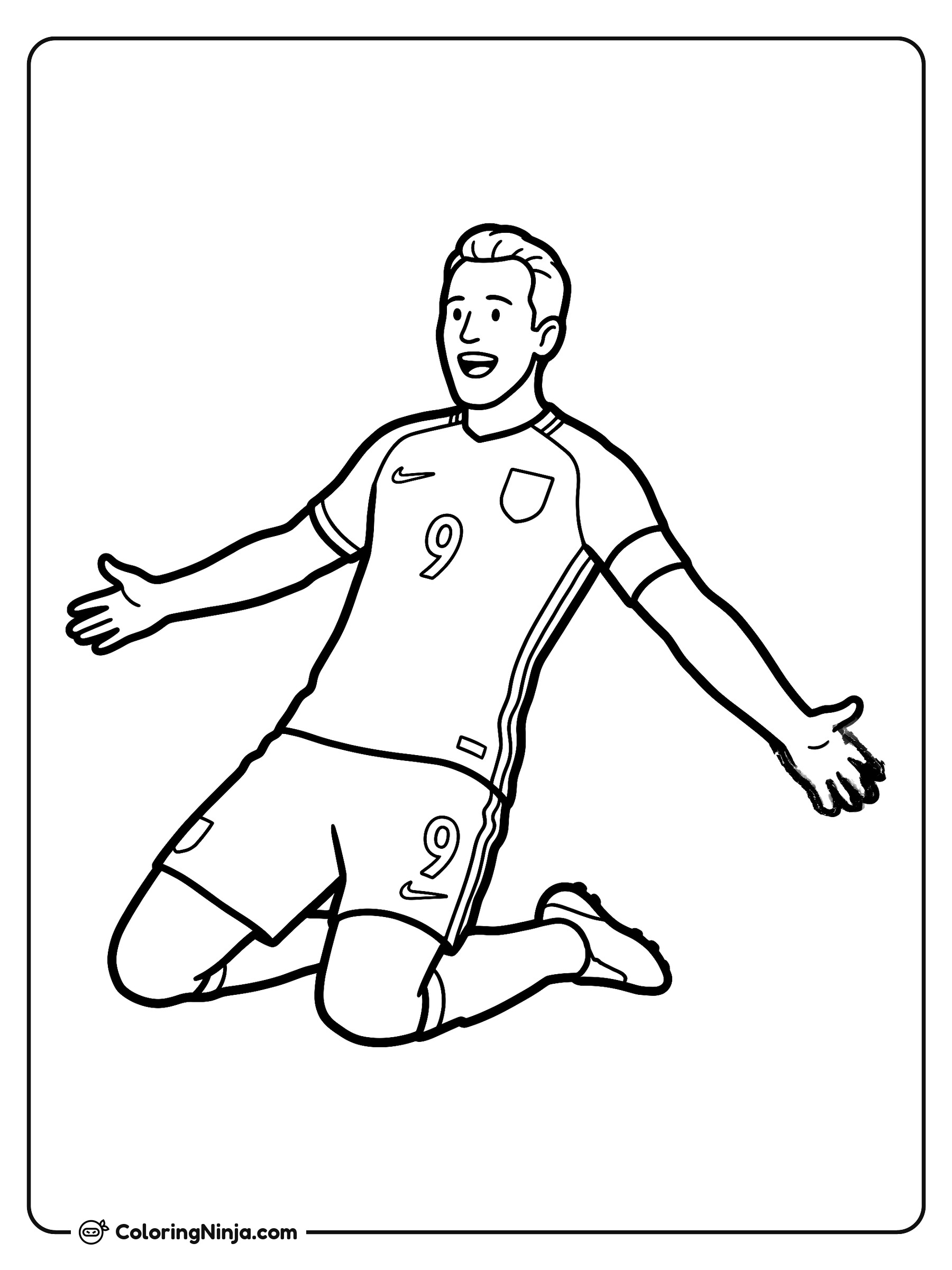 Harry Kane Goal Celebration Coloring Page