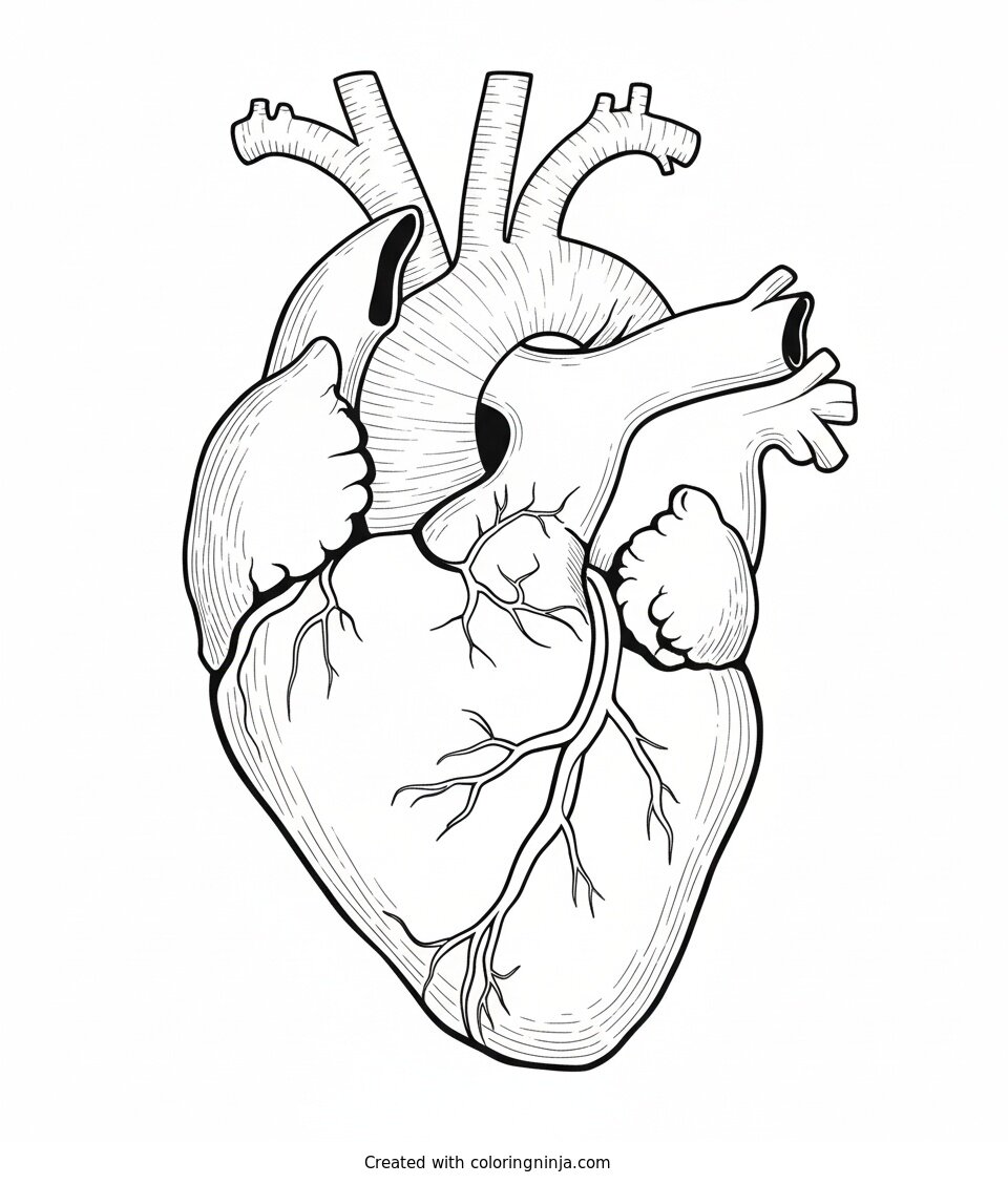 Coloring page of heart