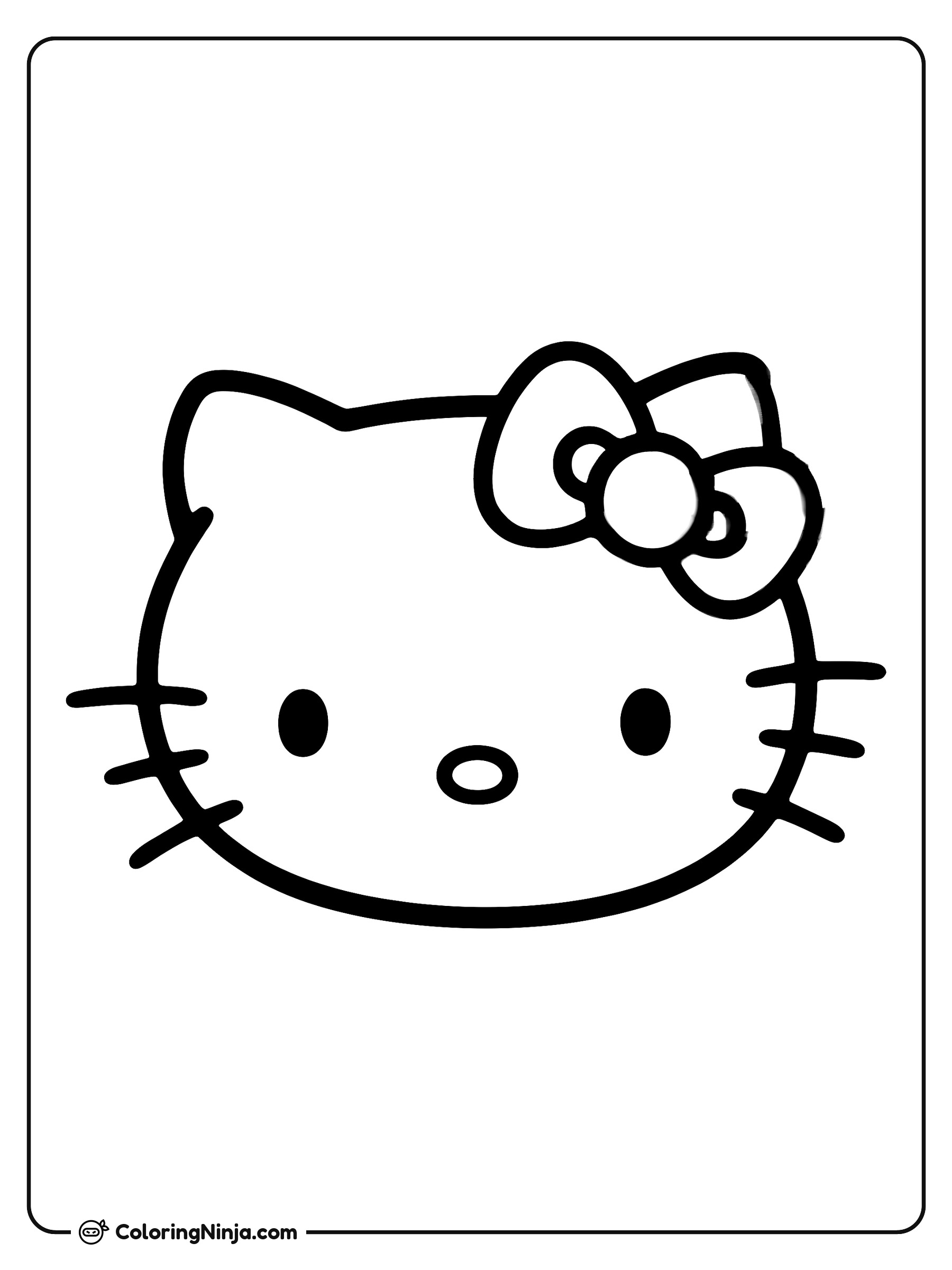 Rostro de Hello Kitty: dibujo para colorear