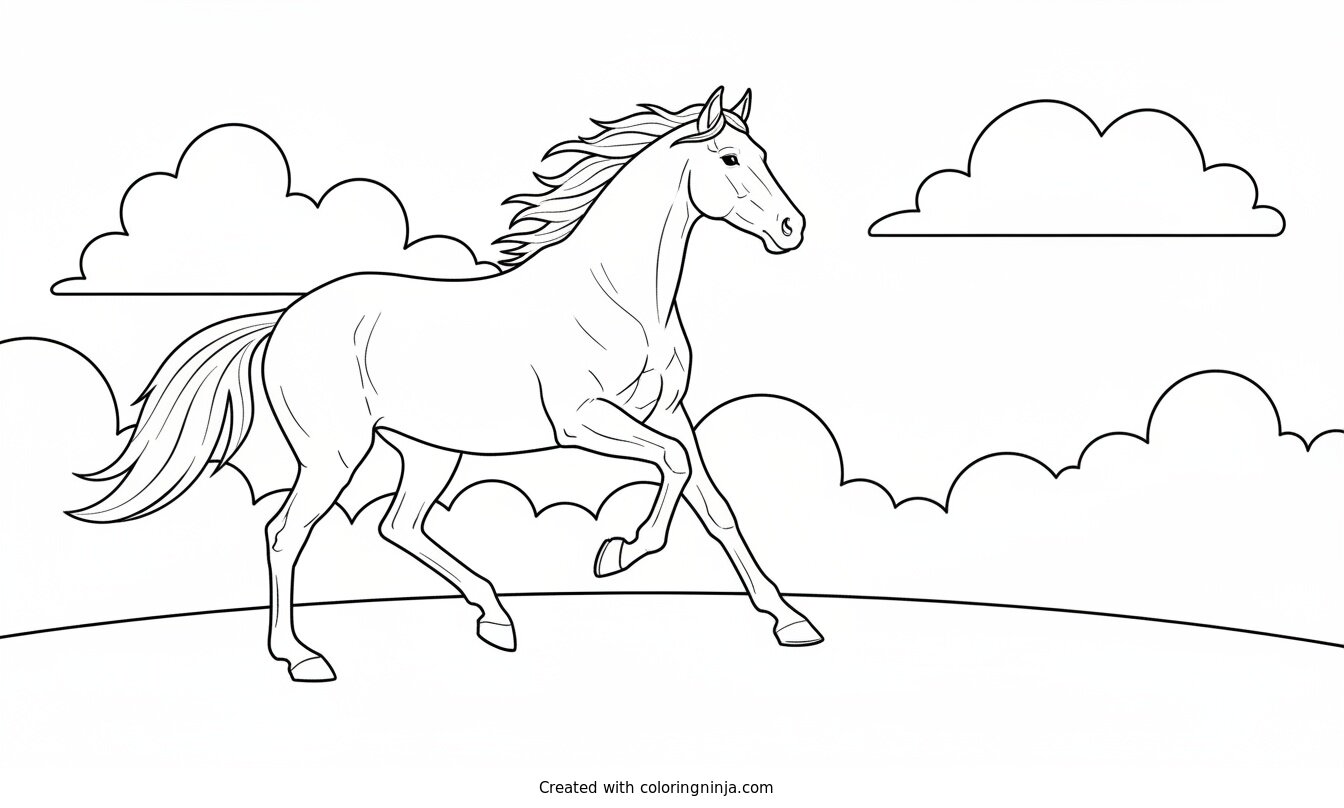 Coloring page of horse