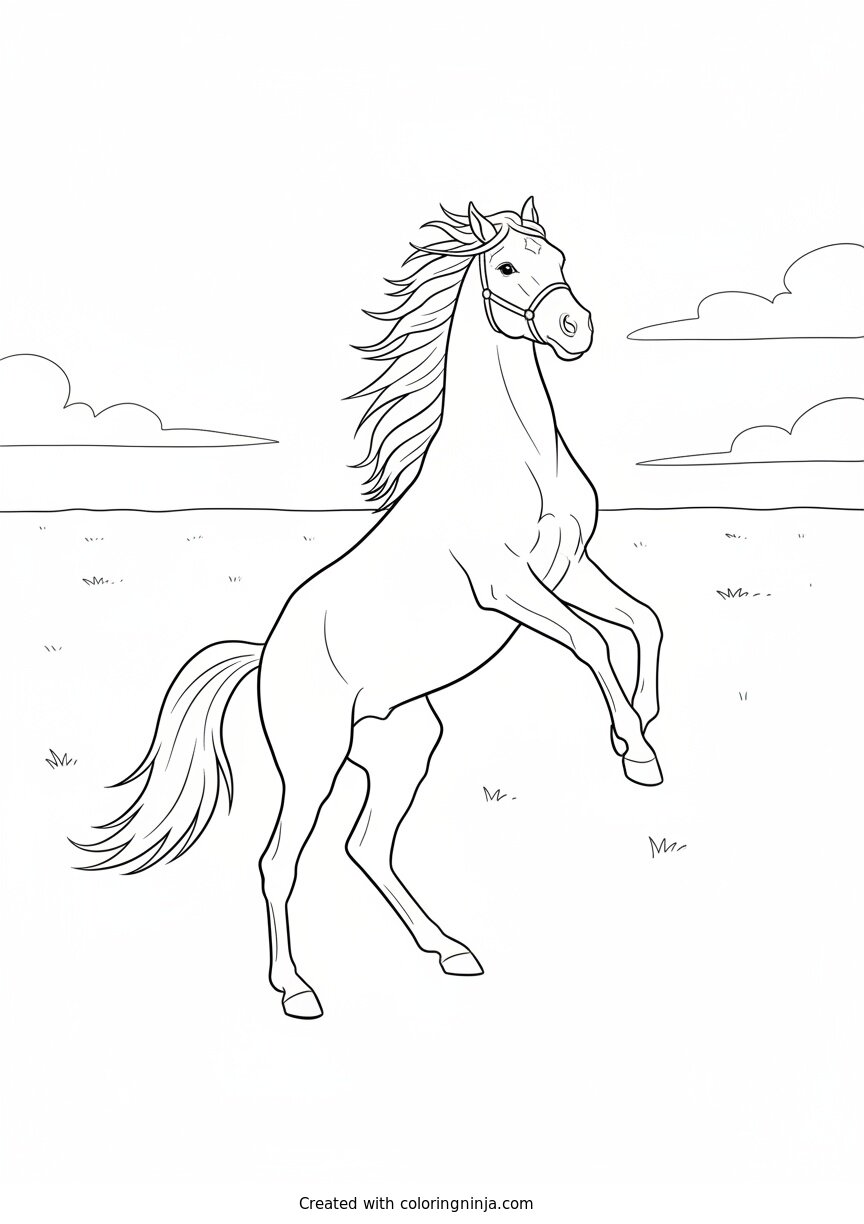 Coloring page of horse