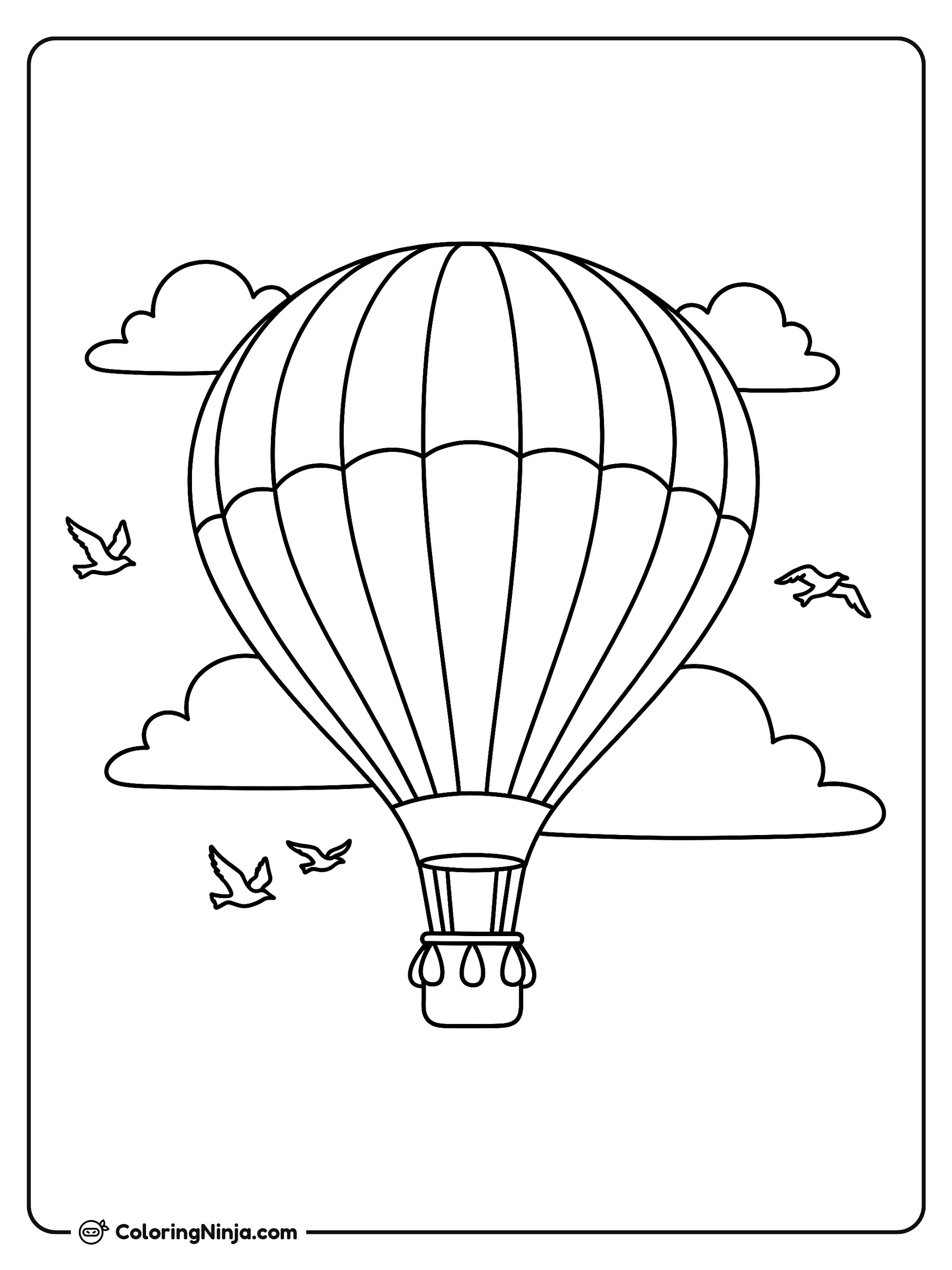 Globo Aerostático de Arcoíris: dibujo para colorear