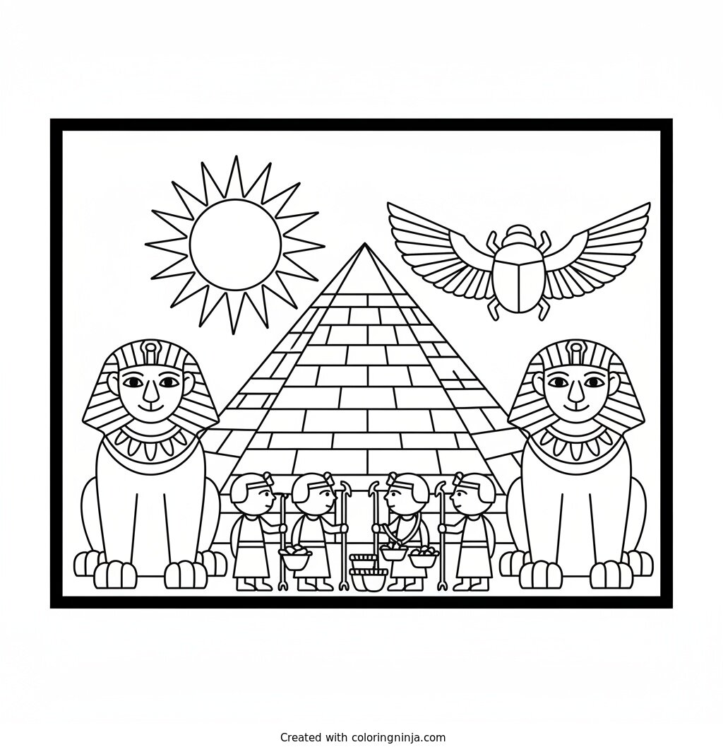 Ancient World Discoveries Coloring Page