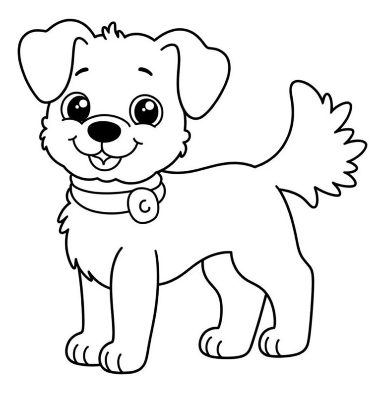 A coloring page of dog