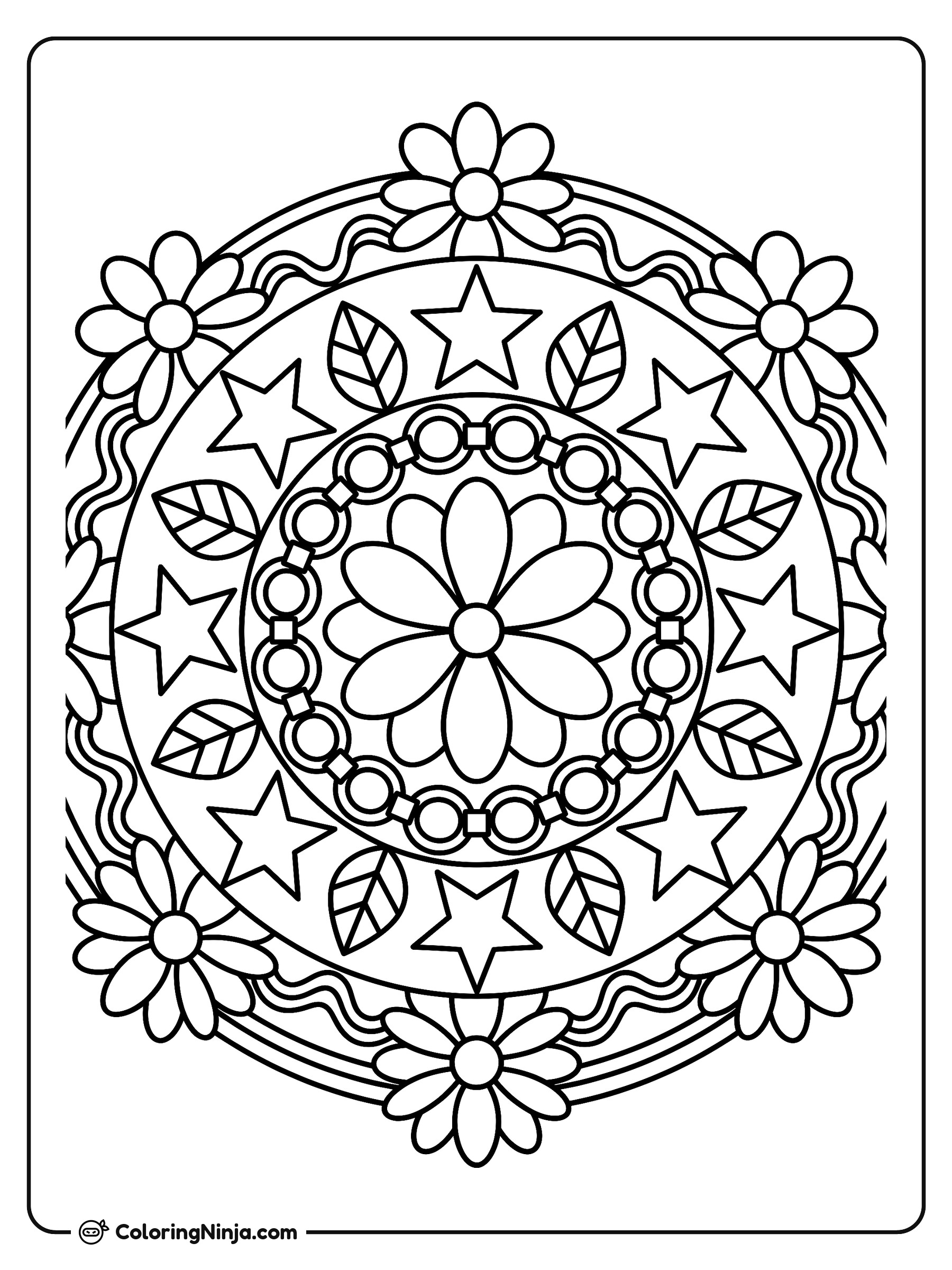 Mándala detallado de adorno navideño: dibujo para colorear
