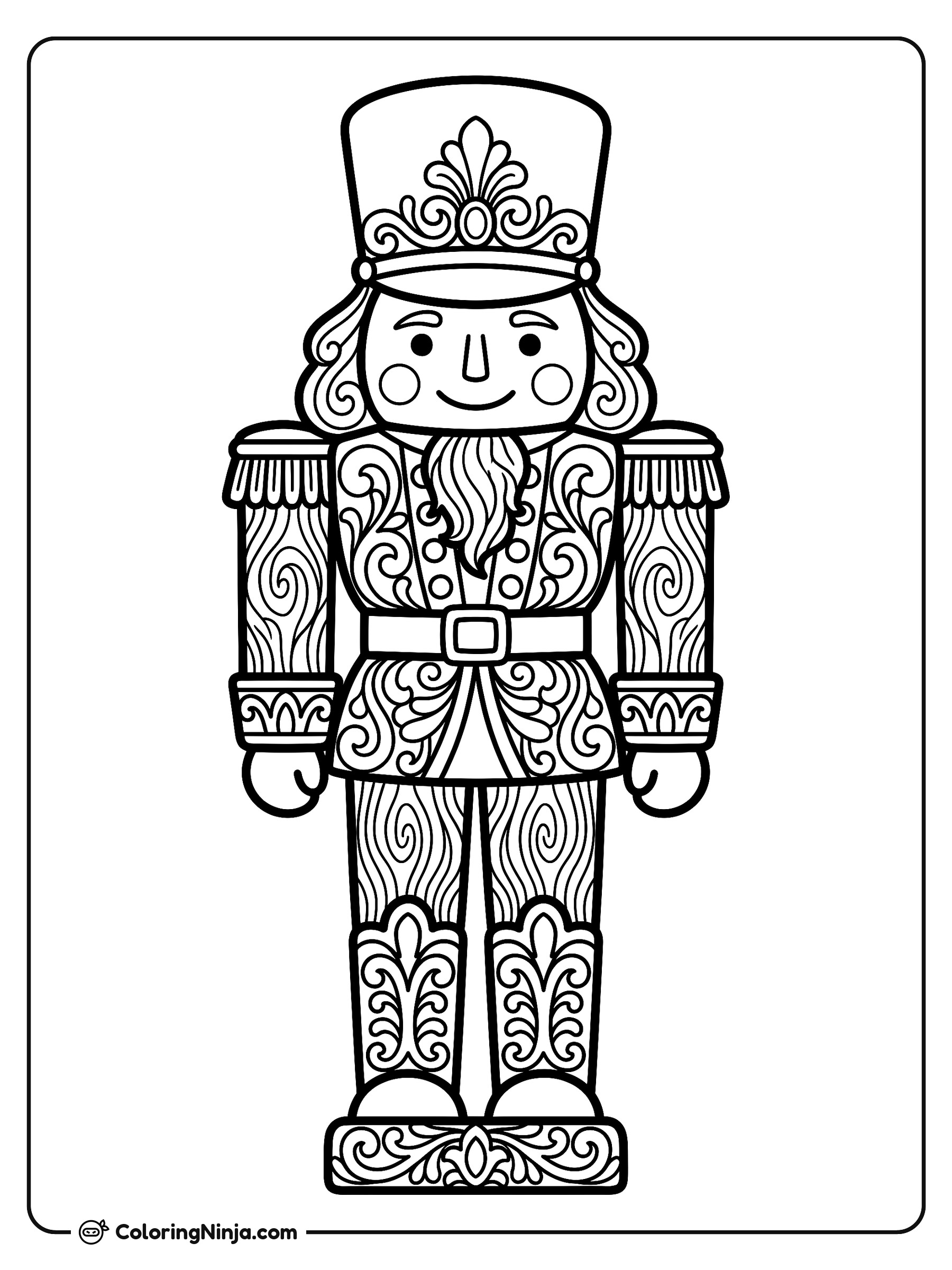 Intricate Nutcracker Filigree Coloring Page