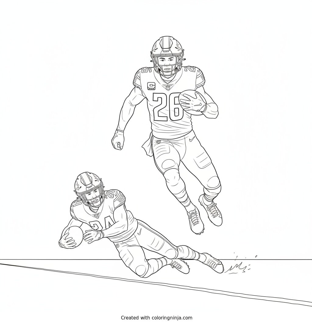 Jahmyr Gibbs High Stepping Line Coloring Page