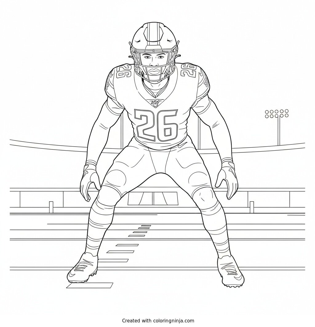 Jahmyr Gibbs Set to Sprint Coloring Page