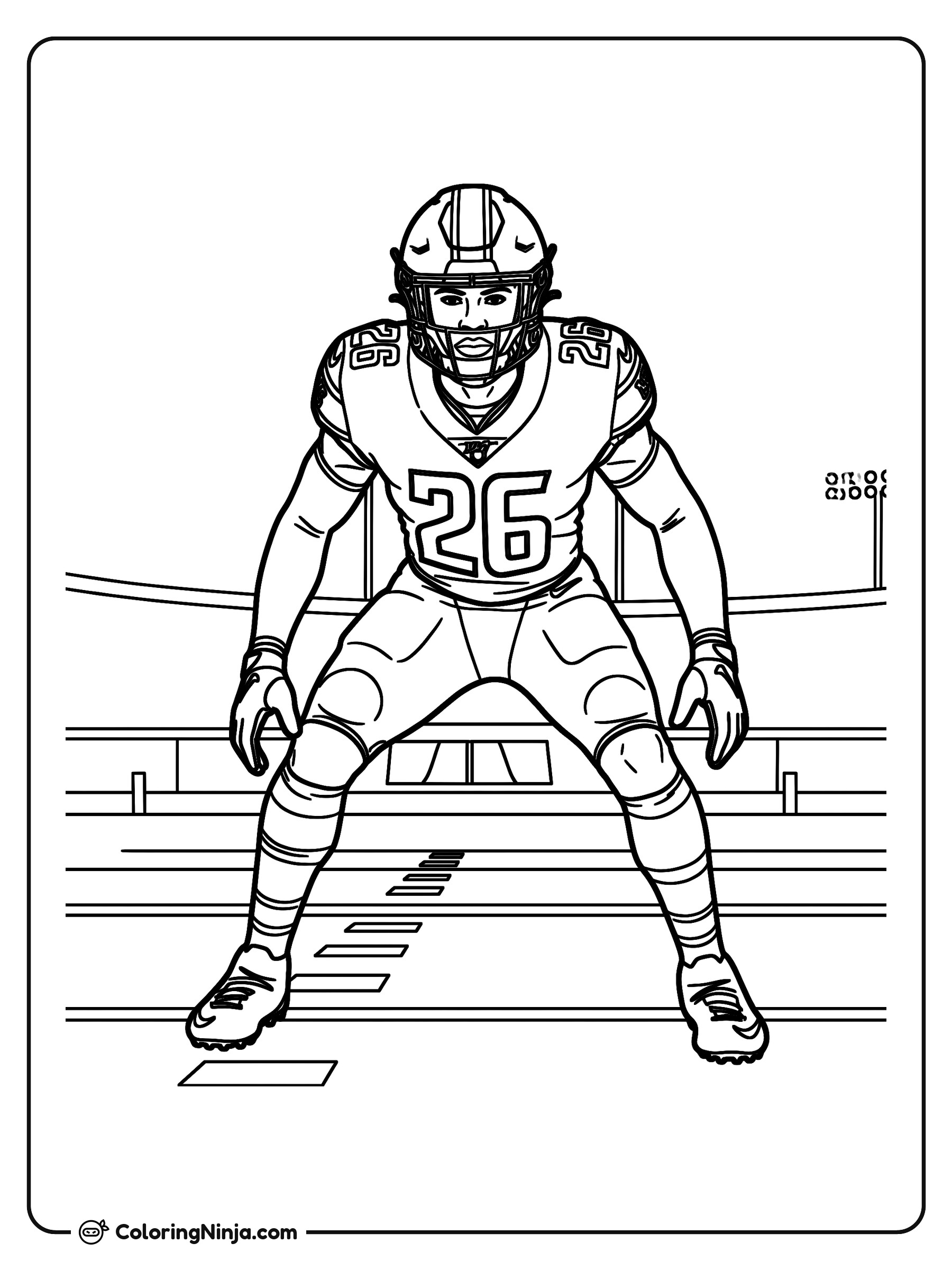 Jahmyr Gibbs listo para arrancar: dibujo para colorear
