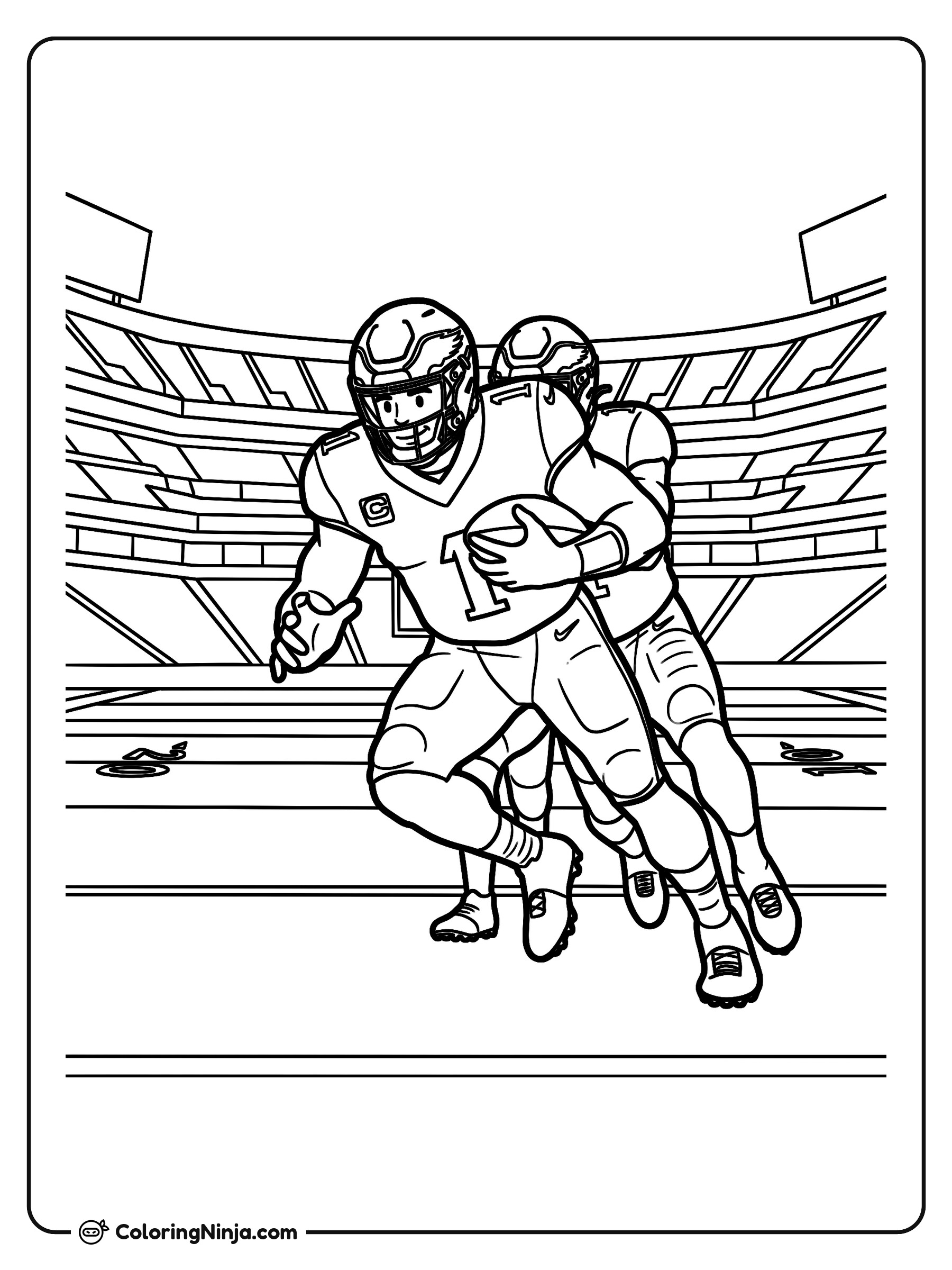 Jalen Hurts en Jugada Tush Push: dibujo para colorear