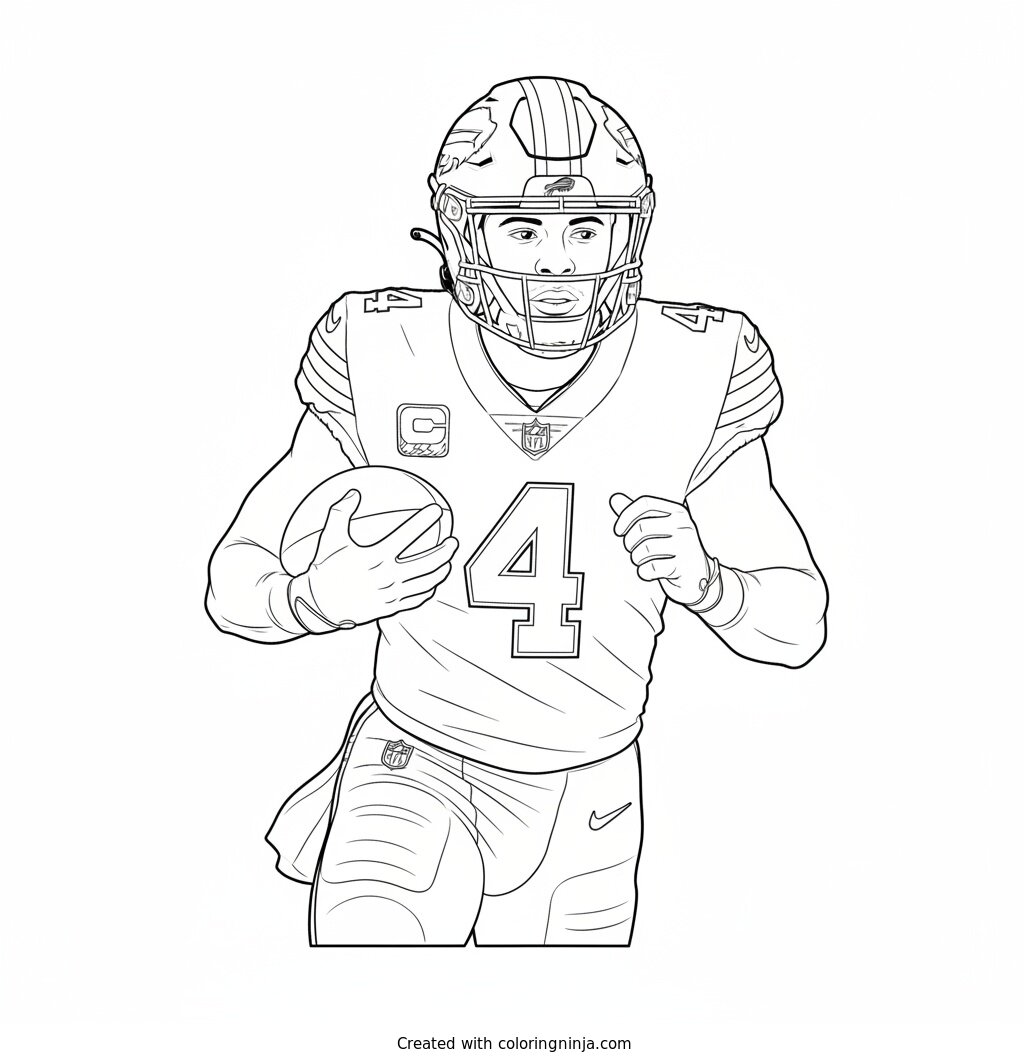 James Cook BUffalo Bills #4 Coloring Page