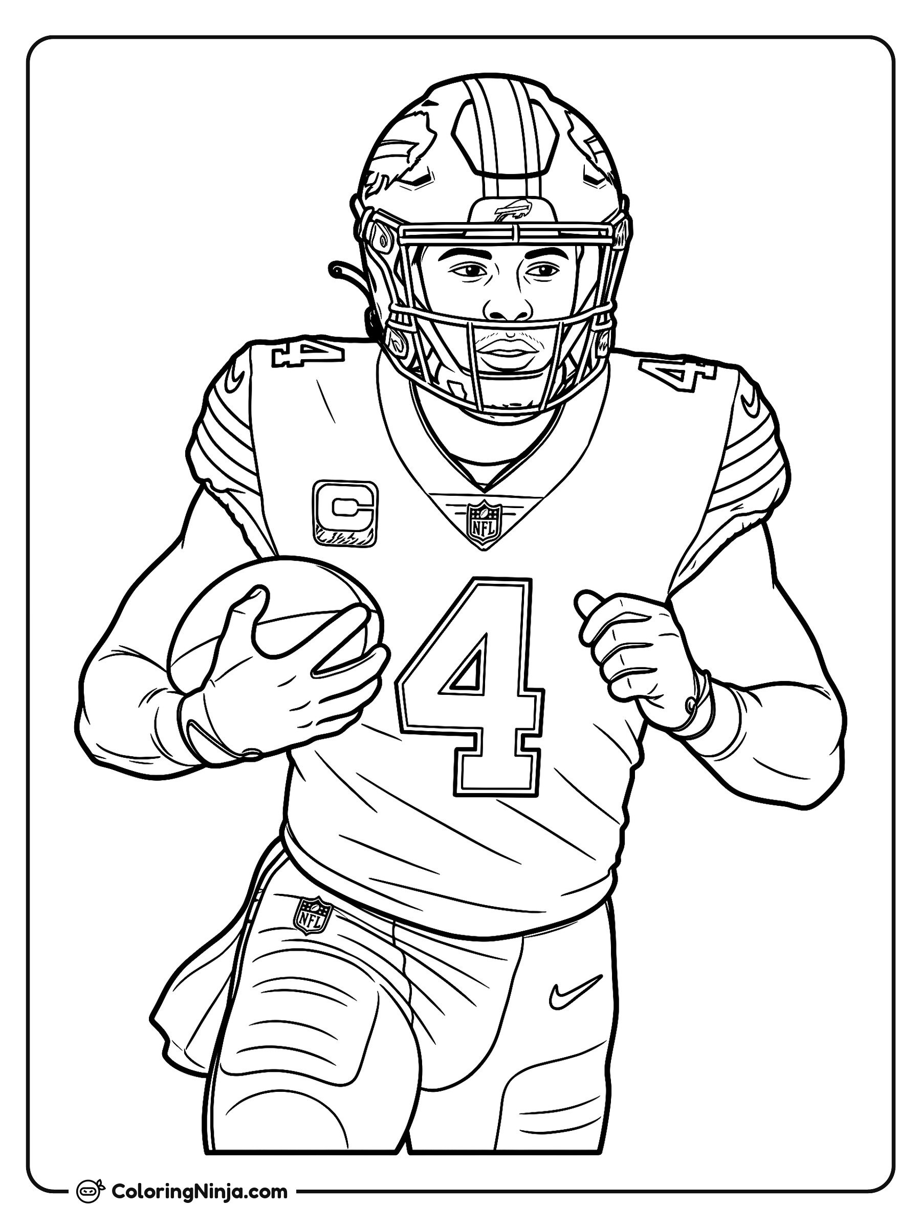 James Cook de los Buffalo Bills: dibujo para colorear
