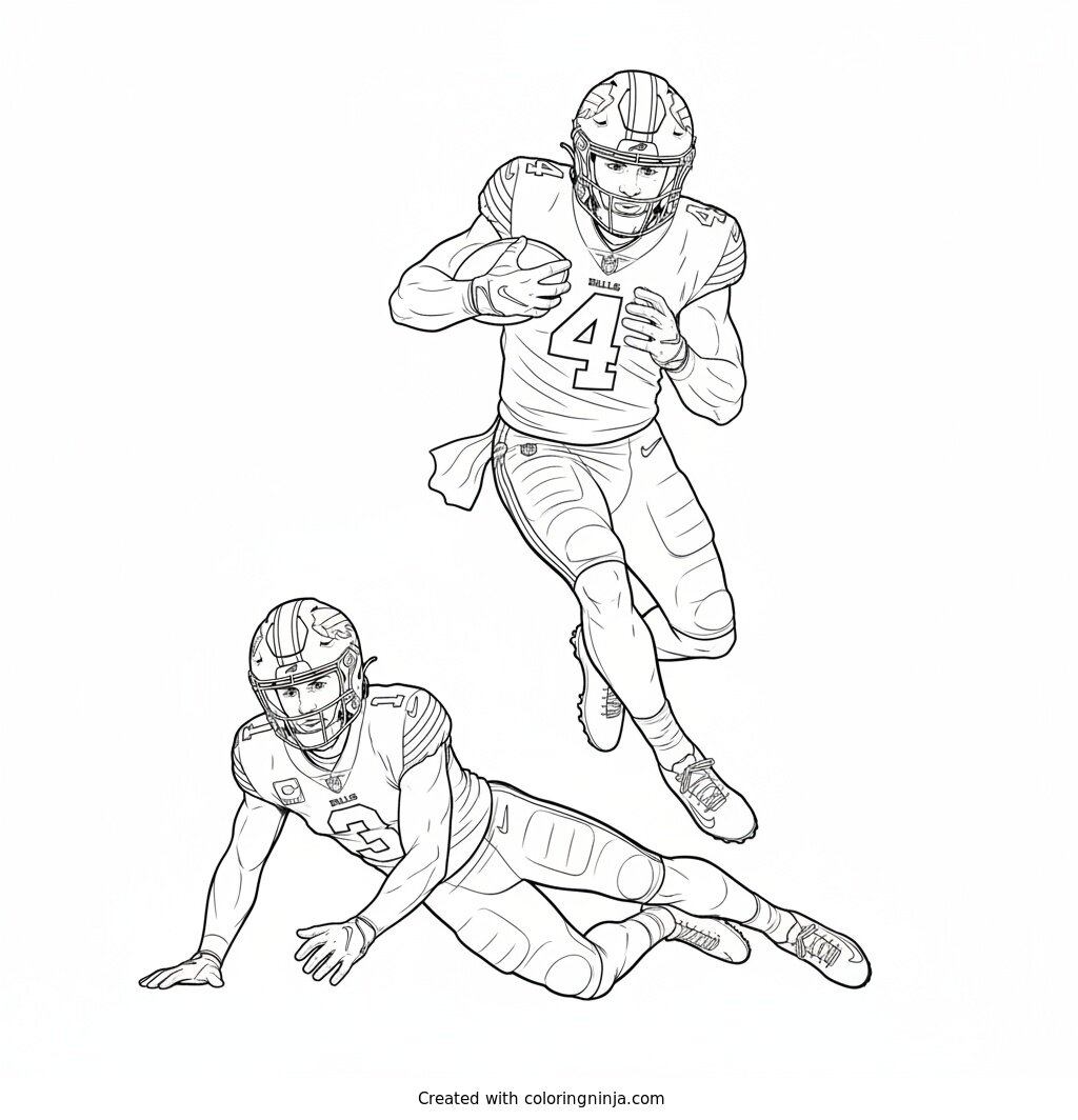 James Cook Hurdling a Defender Coloring Page