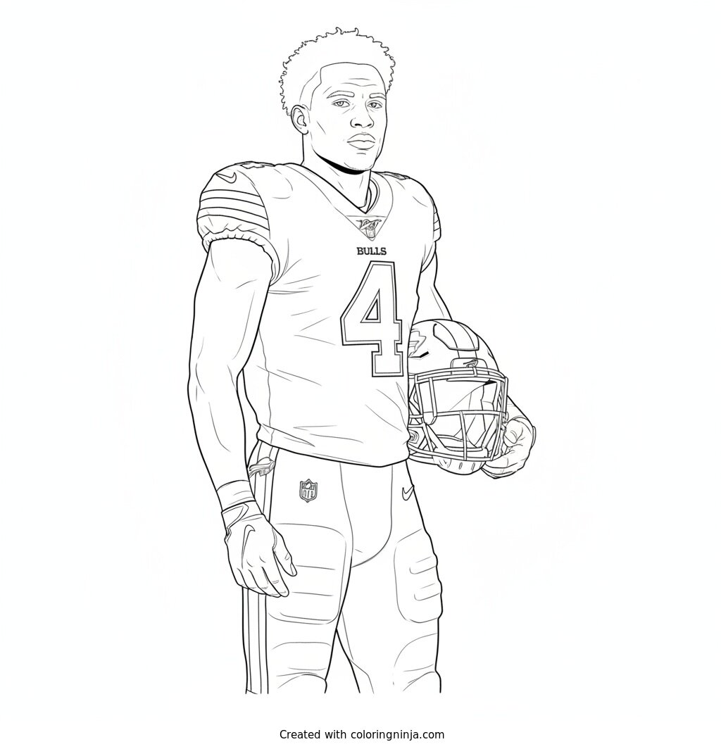 James Cook Sideline Helmet Portrait Coloring Page