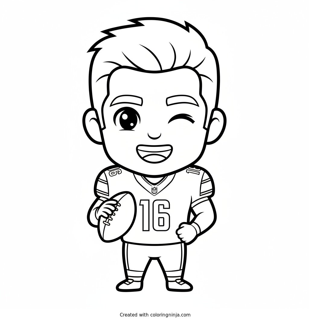 Jared Goff Cartoon Star Coloring Page