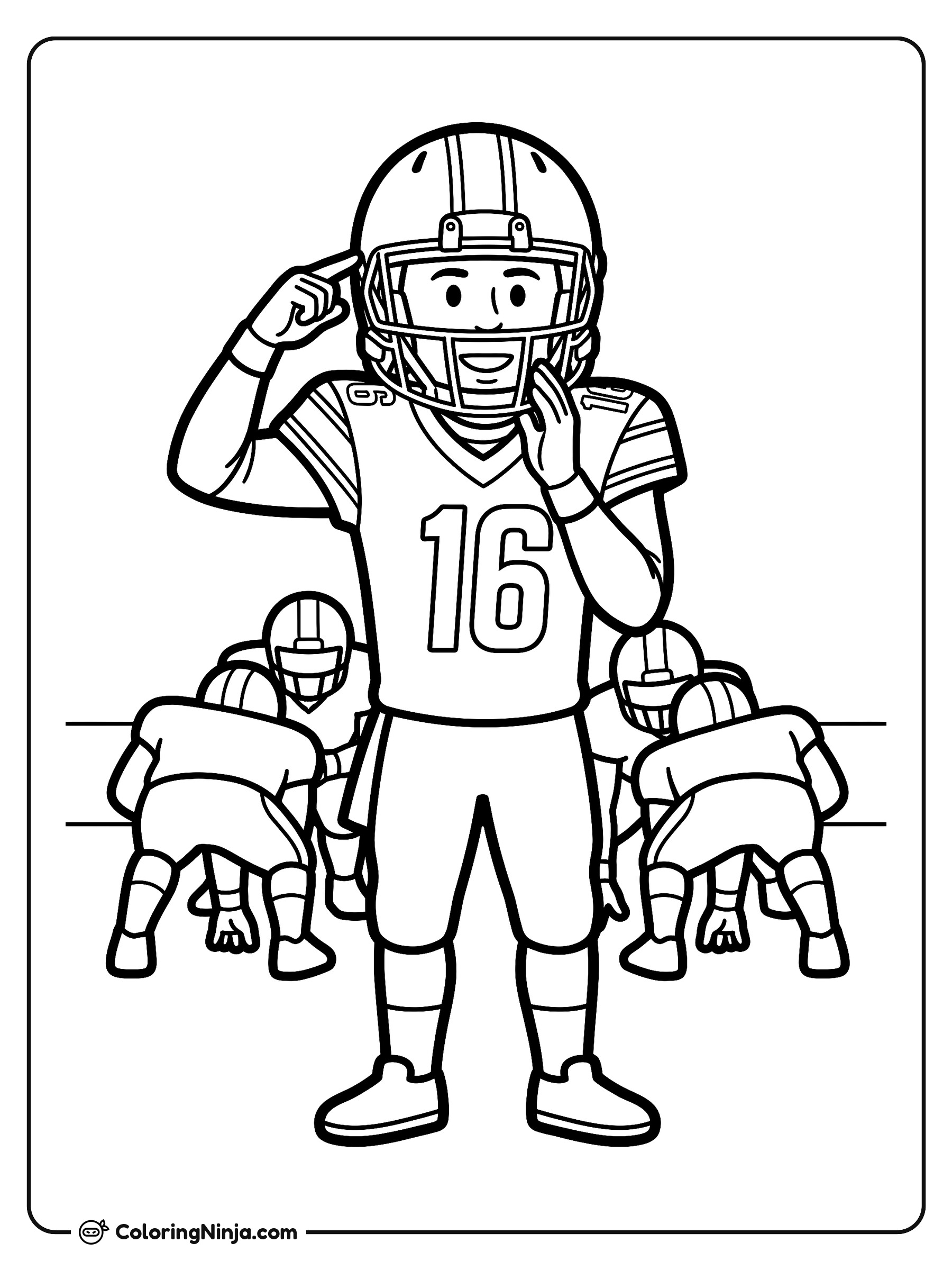 Jared Goff Calls the Play Coloring Page