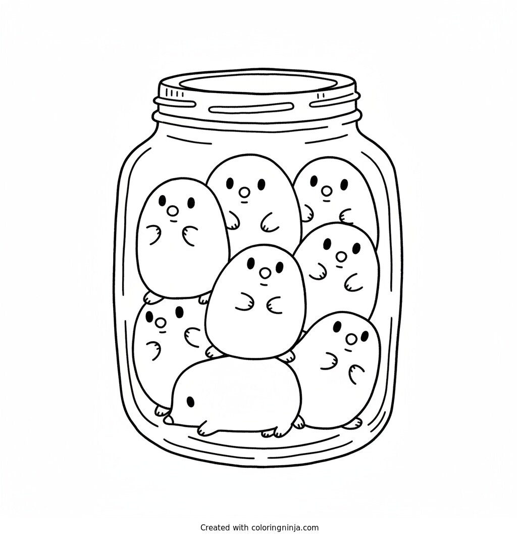 A coloring page of JarOfMoles