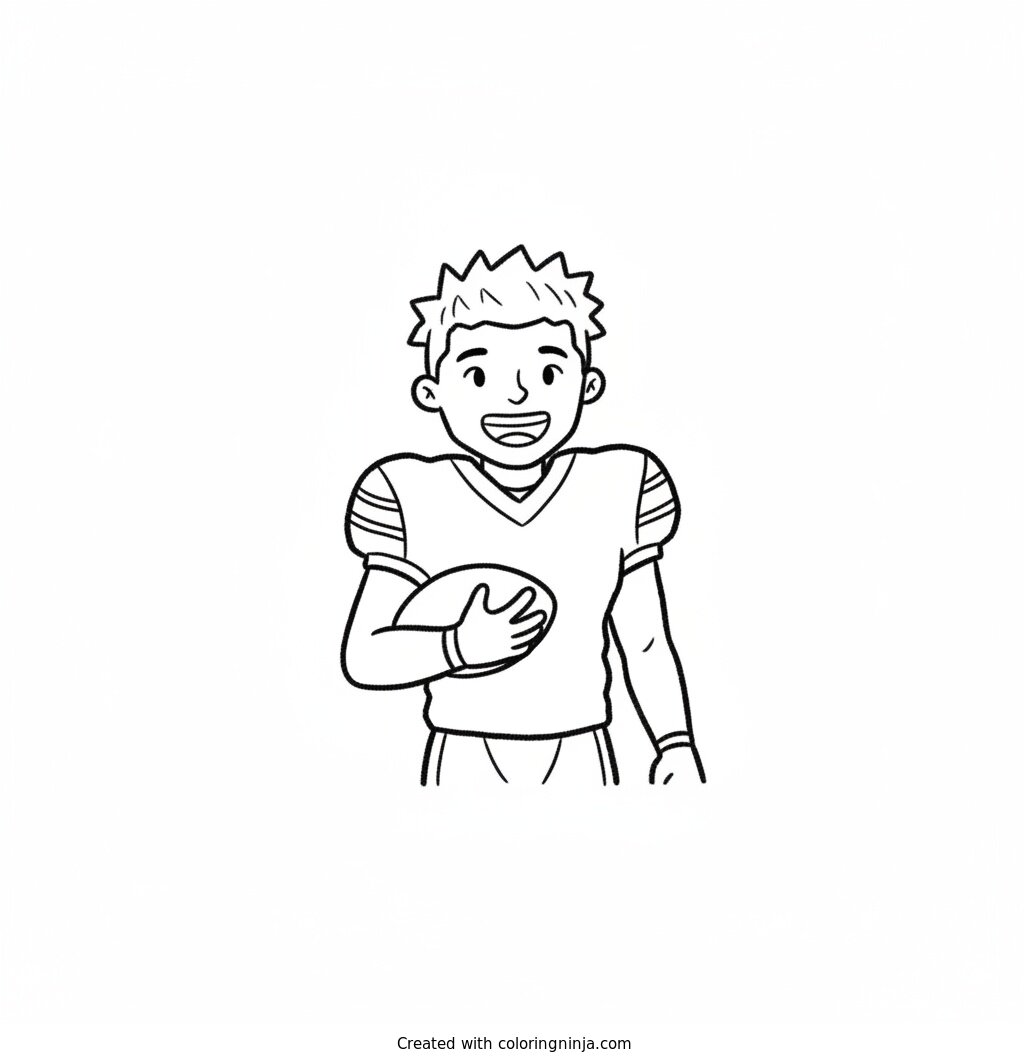 A coloring page of Jaxon Smith-Nijigba
